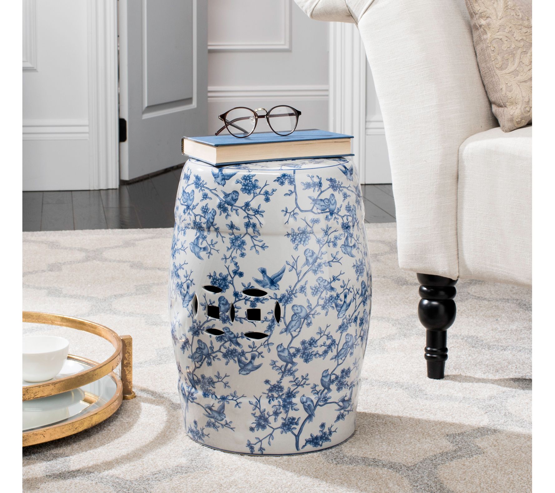 Safavieh Blue Birds Garden Stool