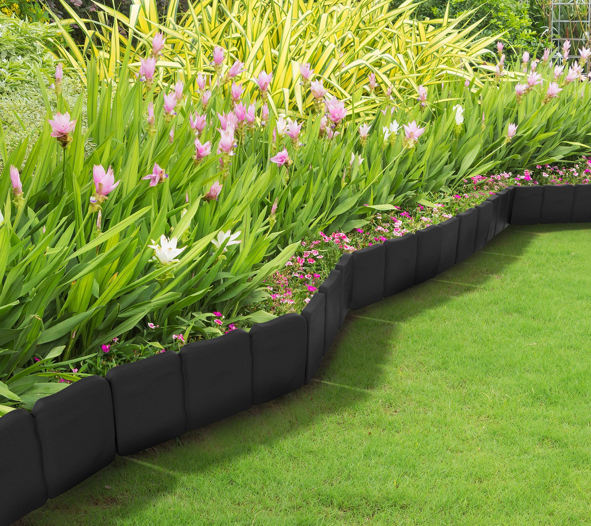 Pure Garden Edging Stone-Look Border DecorativeFlower Bed