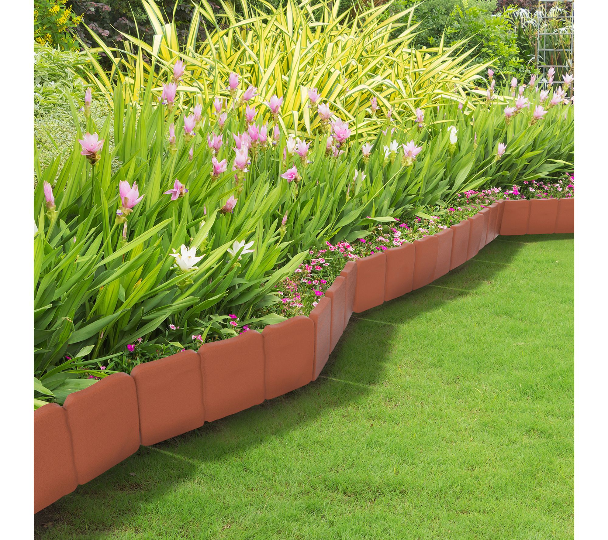 Pure Garden Edging Stone-Look Border DecorativeFlower Bed
