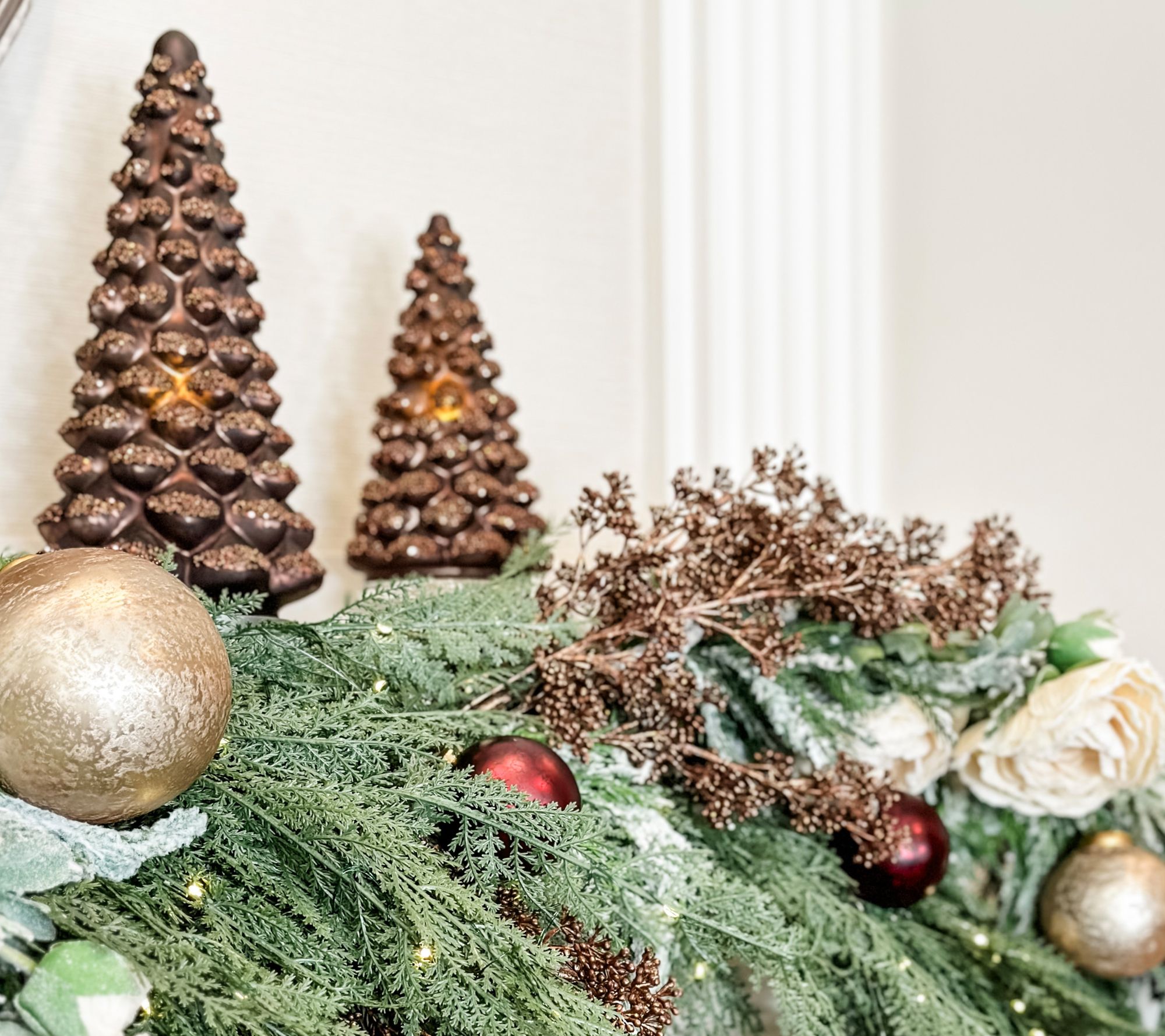 Simply Stunning Set of 2 Blown Glass Frosted Trees by Janine Graff ...