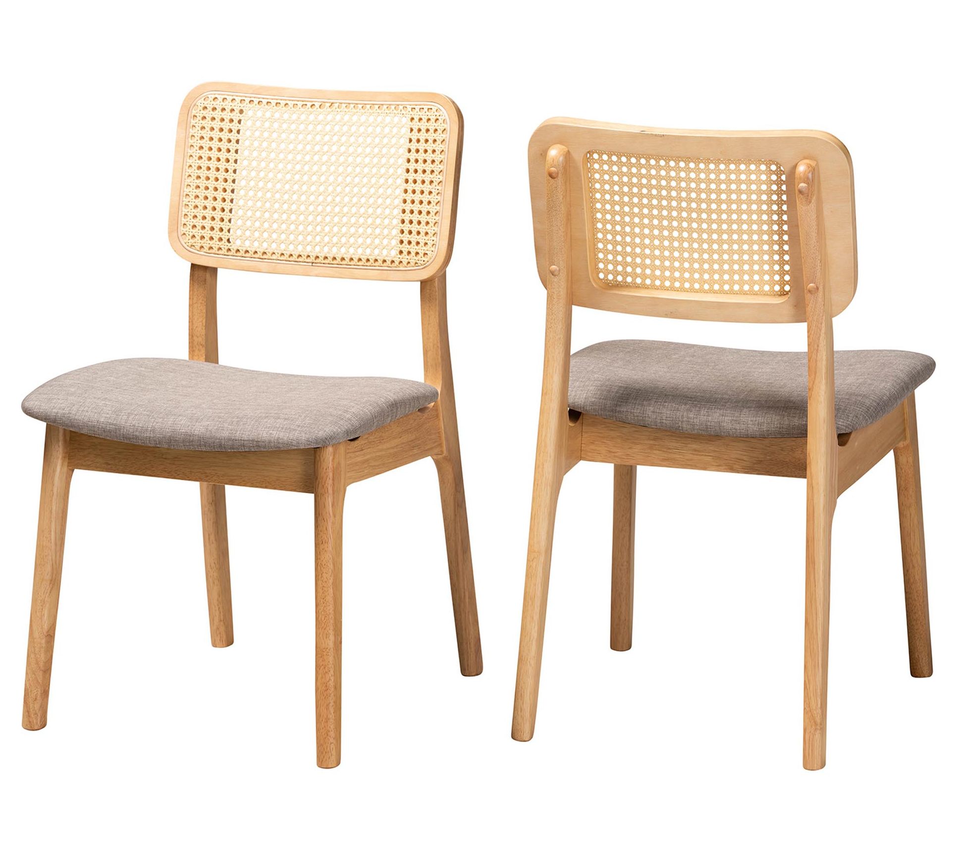 Baxton Studio Dannon Fabric and Wood Dining Chair Set of 2