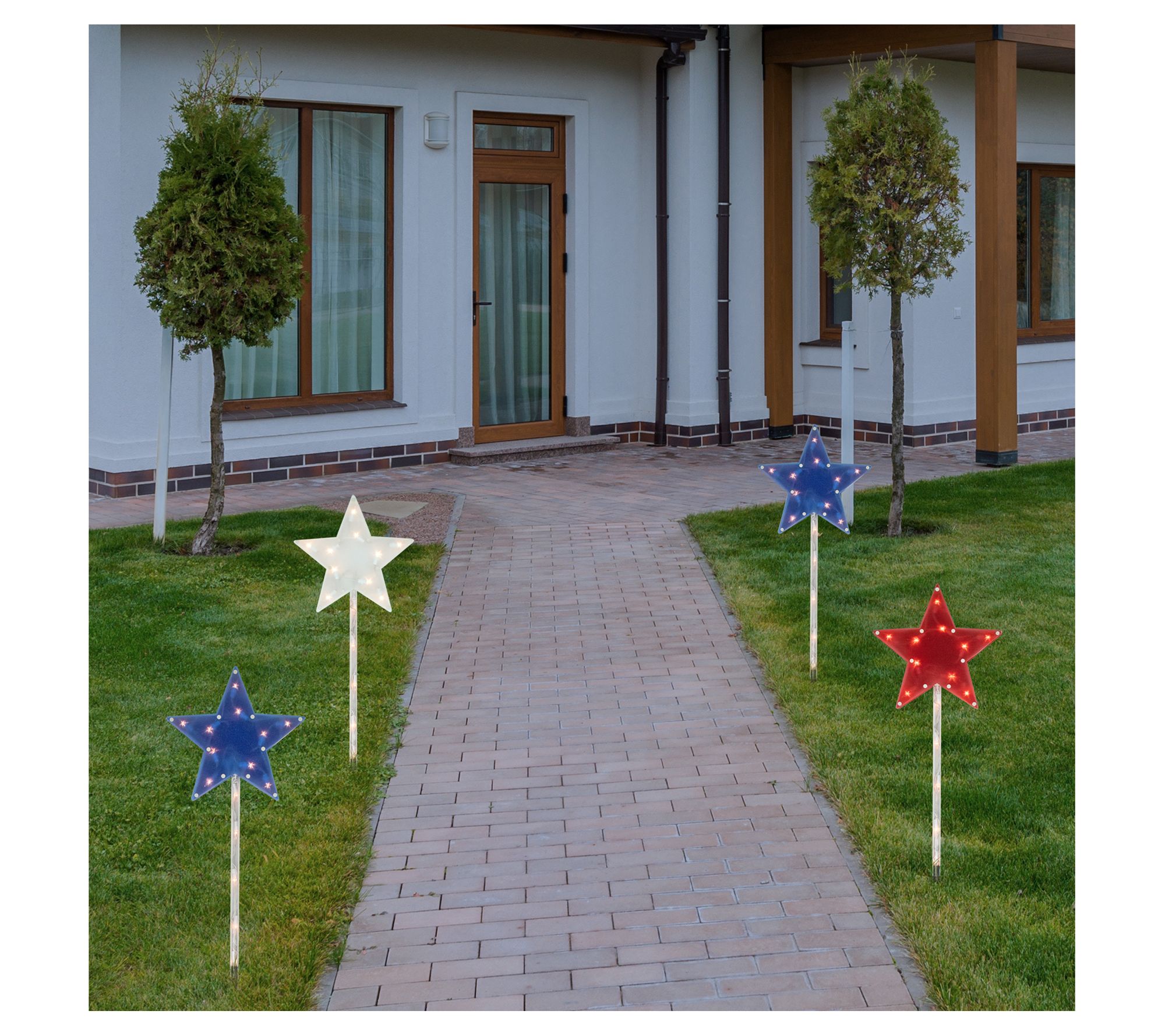 Northlight 4ct American Stars 4th of July Pathway Lawn Stakes