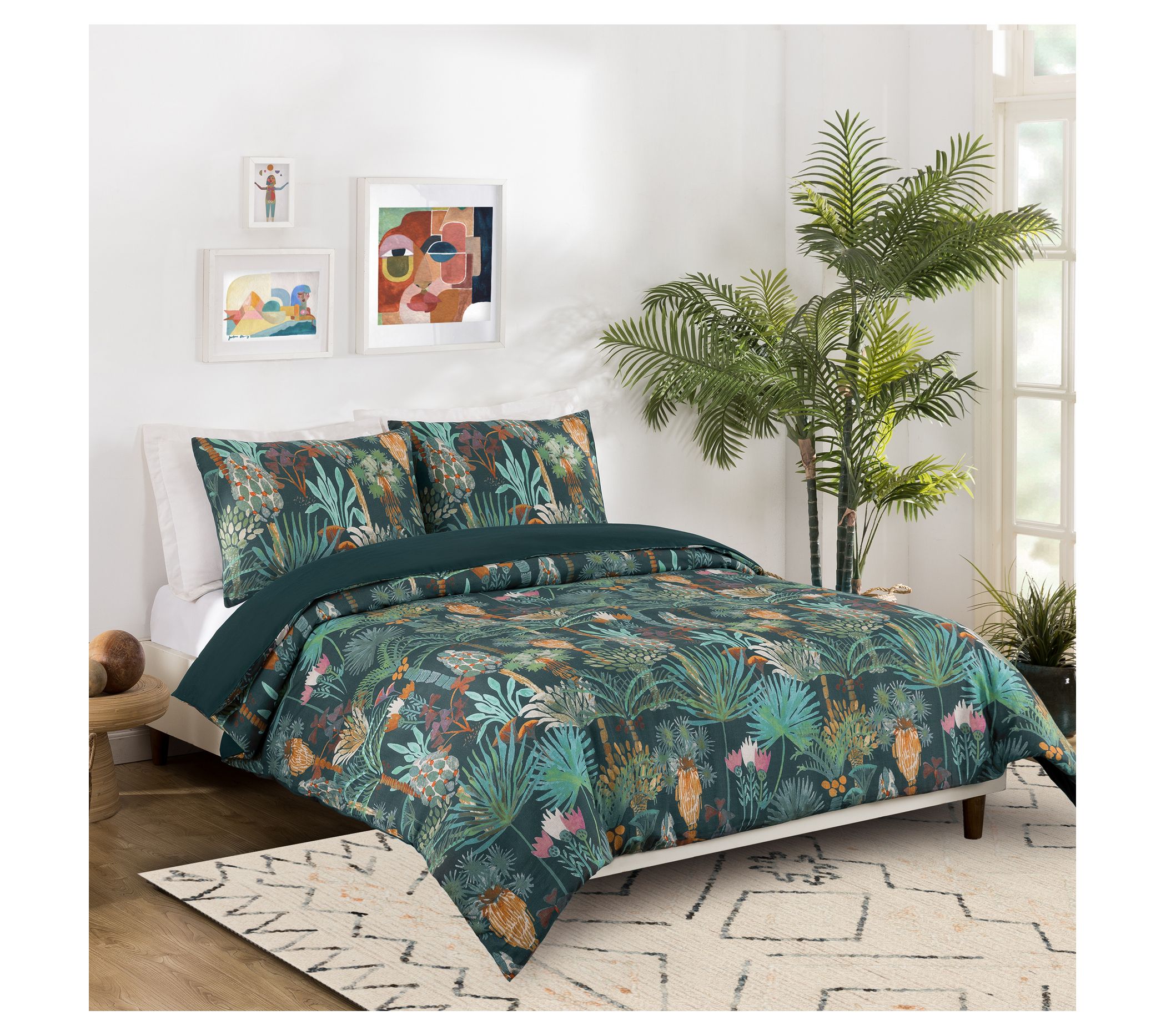 JUNGALOW by Justina Blakeney Phoenix Cotton Duvet Cover Set- K - QVC.com