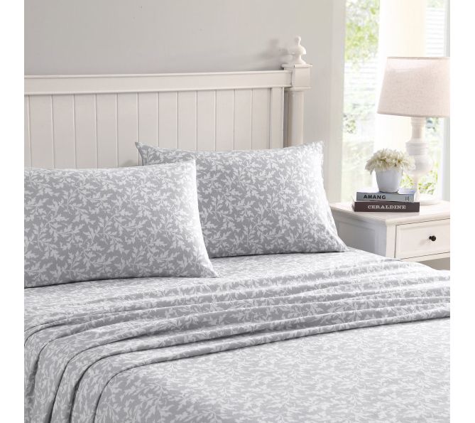 Laura Ashley Crestwood Grey King Sheet Set - QVC.com