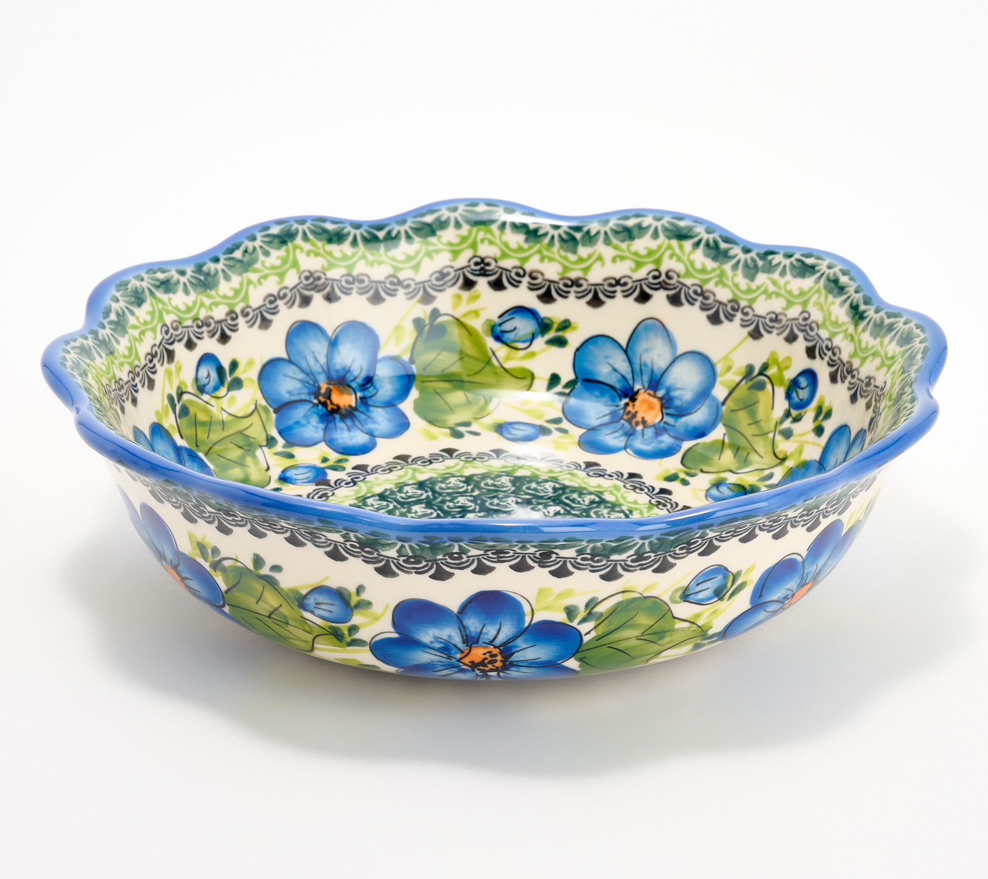 Lidia's Polish Pottery Hand Painted Round Kora Bowl