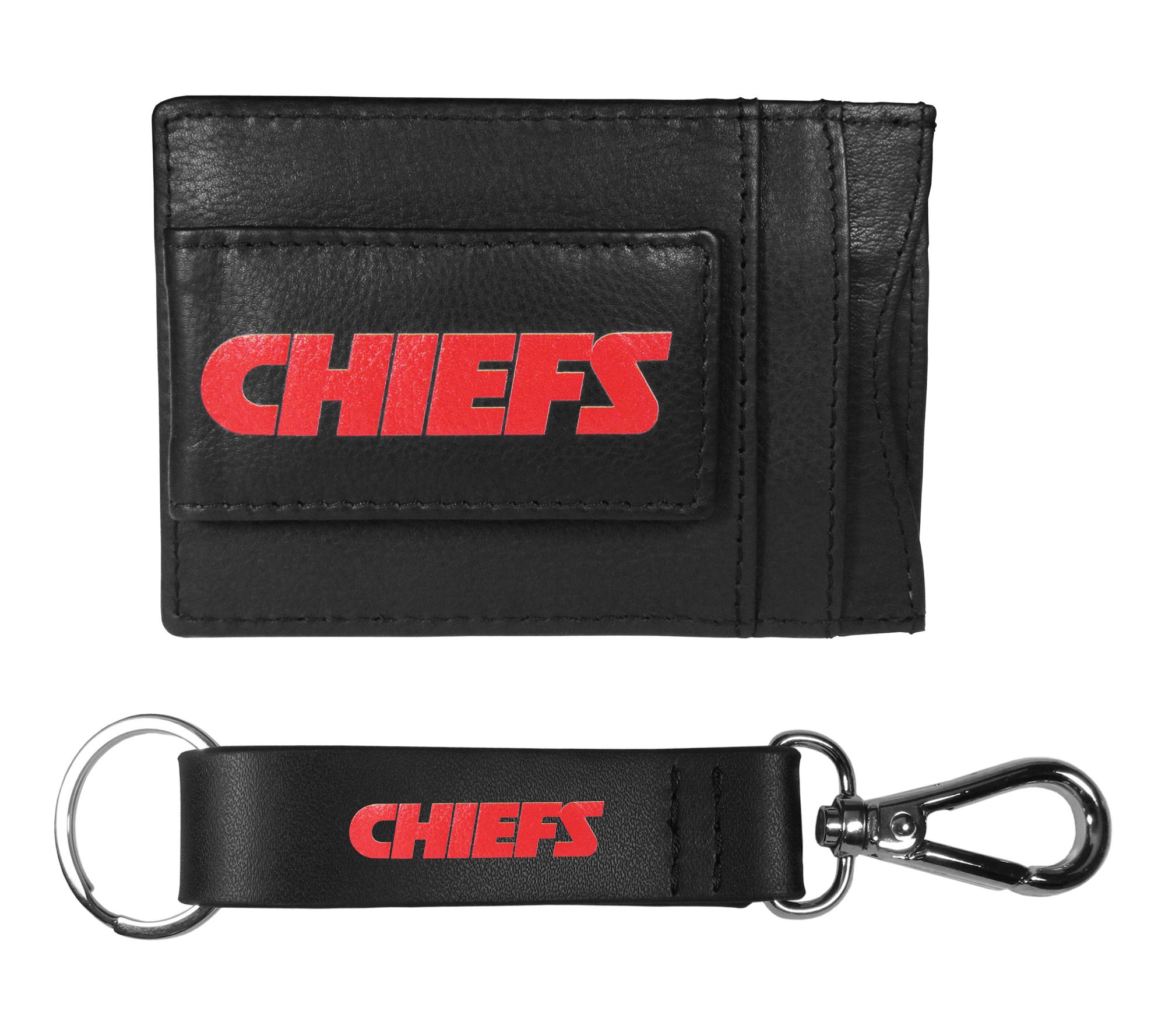 Siskiyou Sports NFL Leather Cash Cardholder & Strap Key Chain