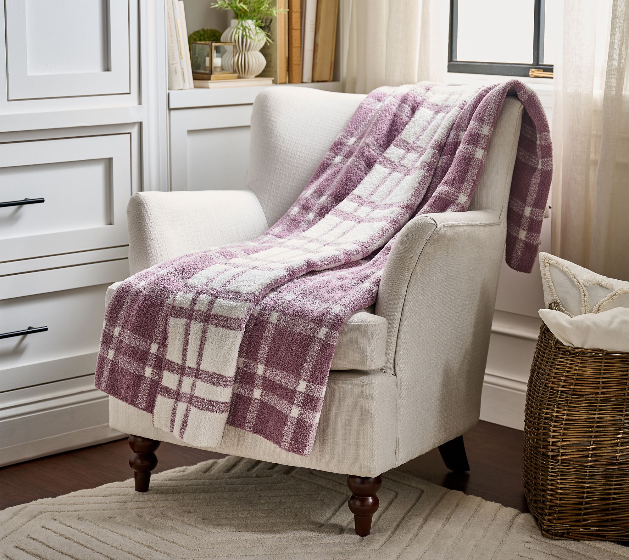Home Reflections Reversible Cozy Knit 60x70 Plaid Throw