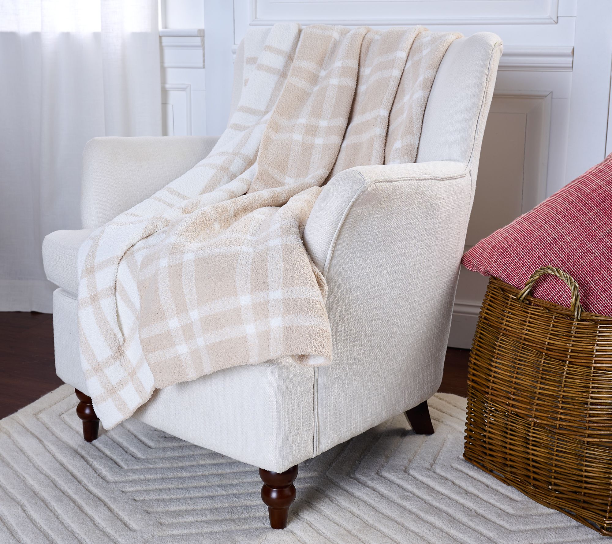 Home Reflections Reversible Cozy Knit 60x70 Plaid Throw