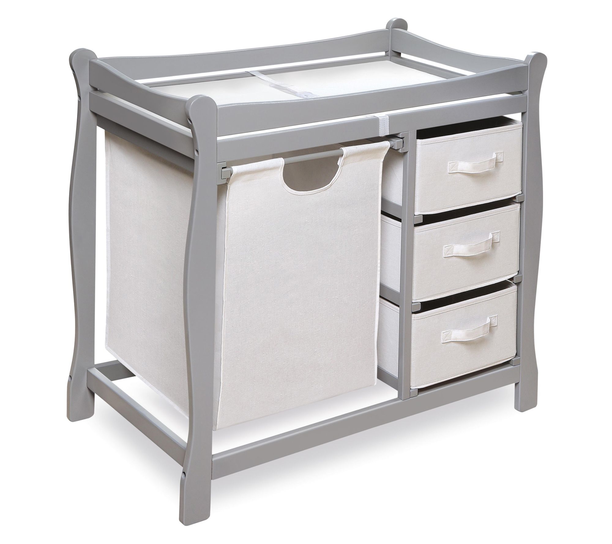 Badger Basket Sleigh Changing Table w/ Hamper and Storage