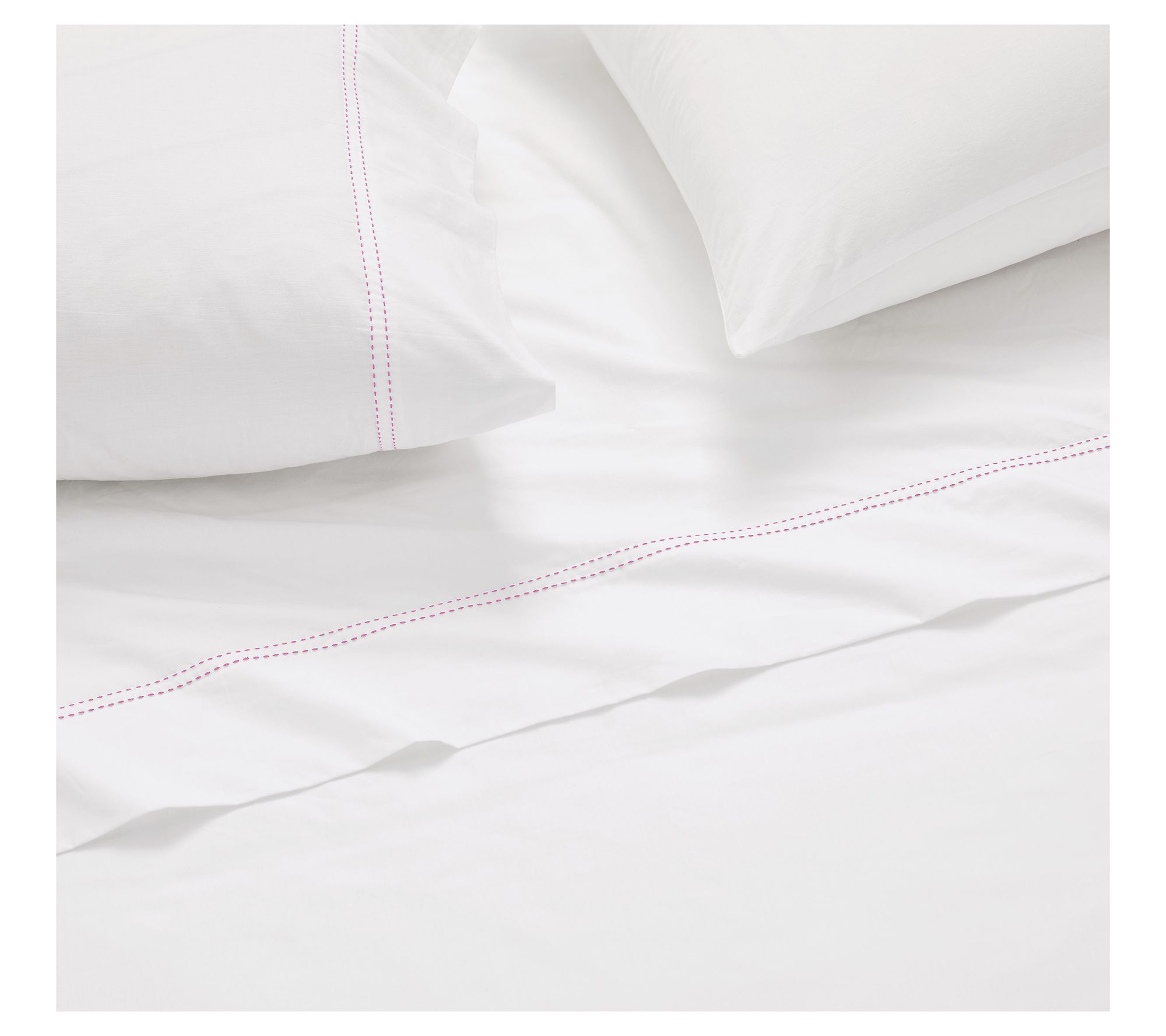 SCOUT Pick Stitch Cotton Percale Standard Pillowcase Pair