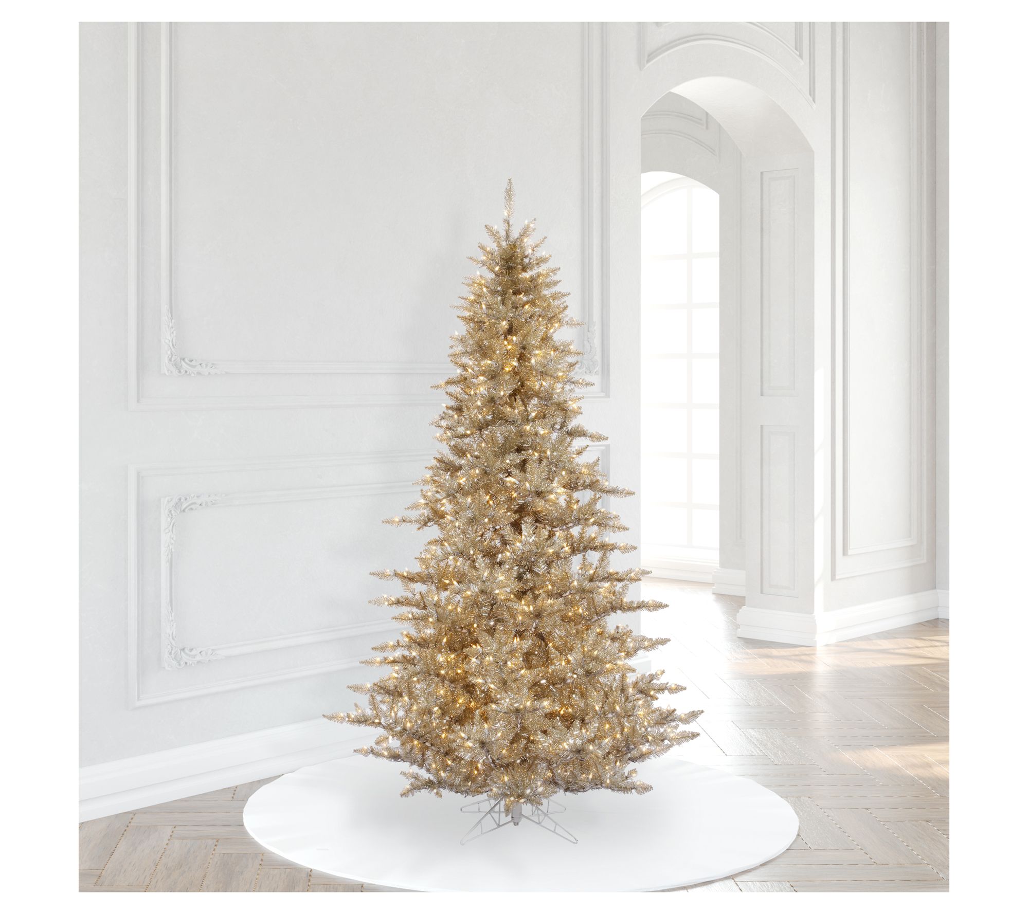 Vickerman 5.5' Champagne Artificial Christmas Tree Pre-Lit