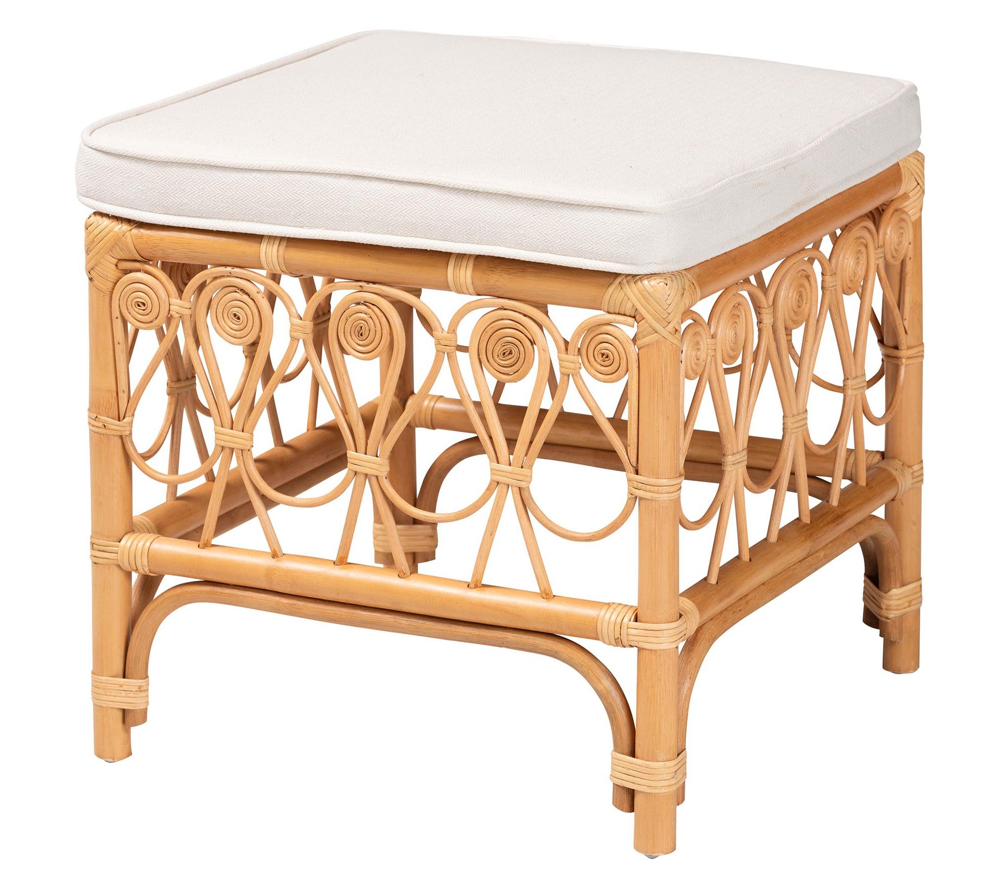 bali & pari Ibiza Natural Rattan Footstool