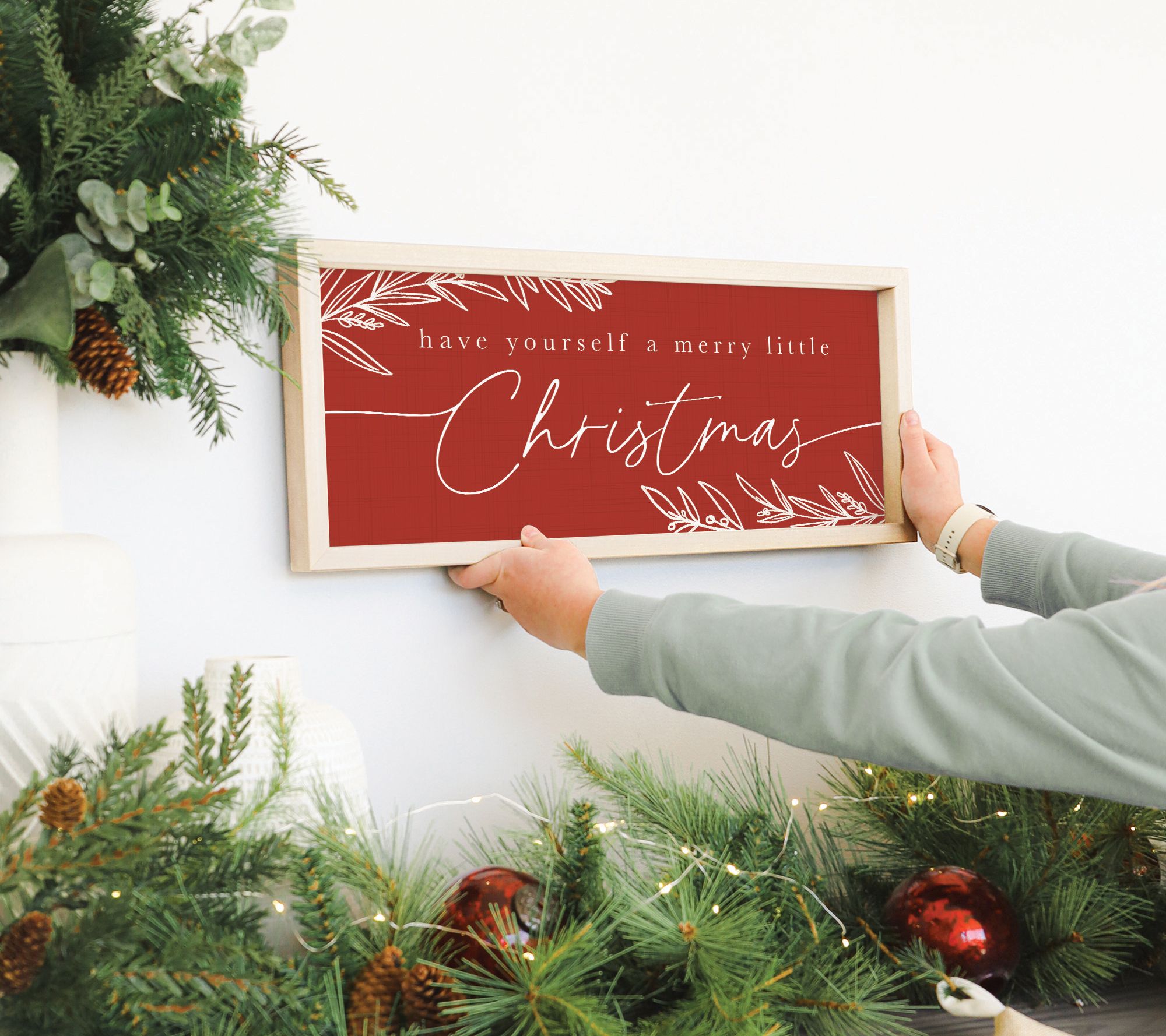 Sincere Surroundings 24" Little Christmas Red Farmhouse Frame