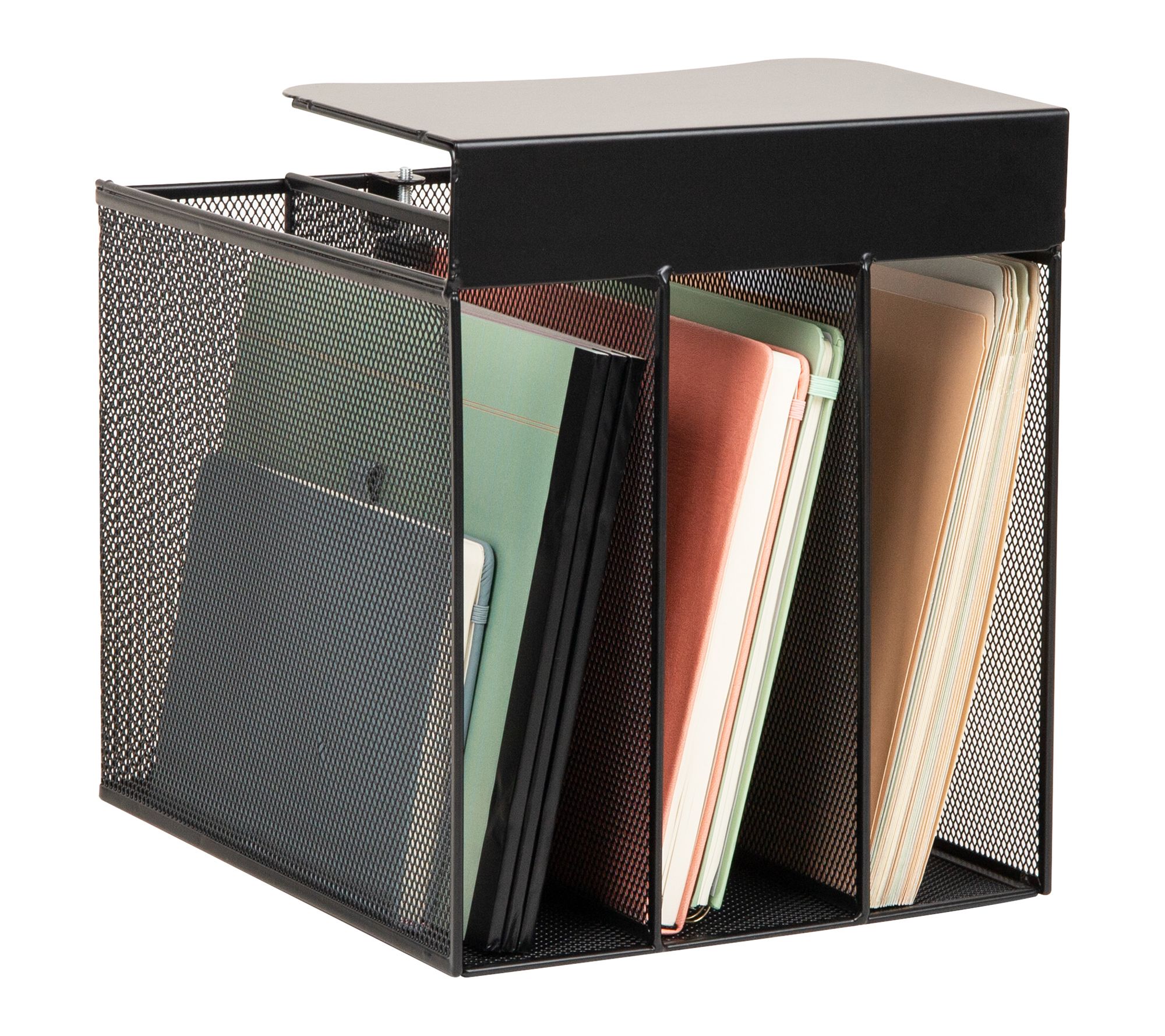Mind Reader Slide-On Under Desk File Organizer,Black