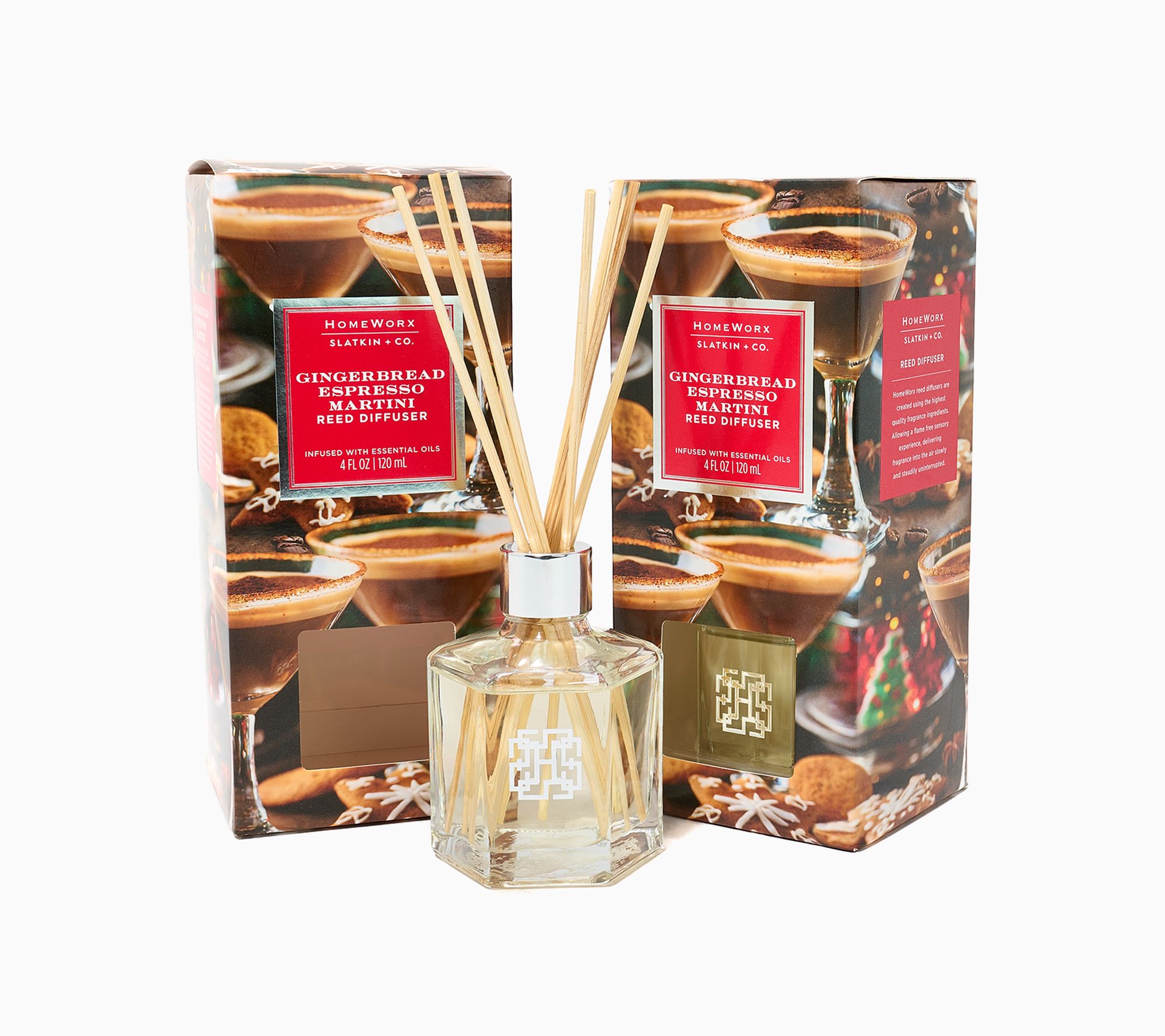 HomeWorx by Slatkin + Co. S/2 Gingerbread Espresso Reed Diffusers