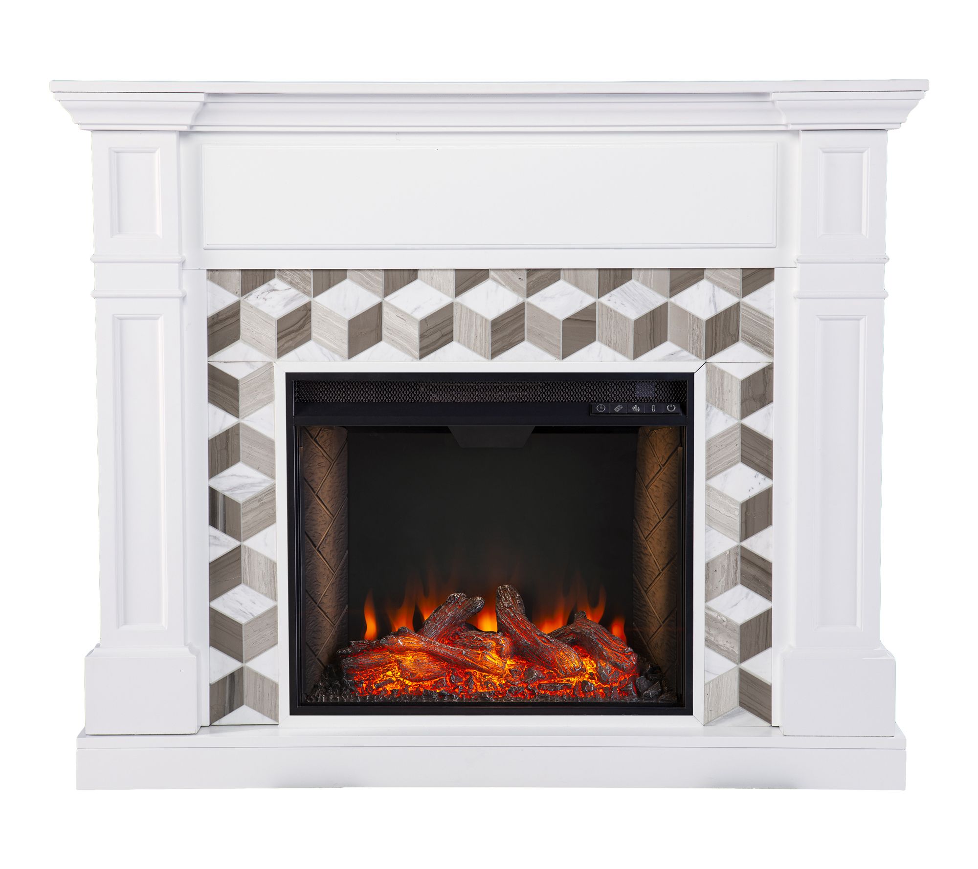 SEI Darvingmore Criss Cross Fireplace with Marble Surround