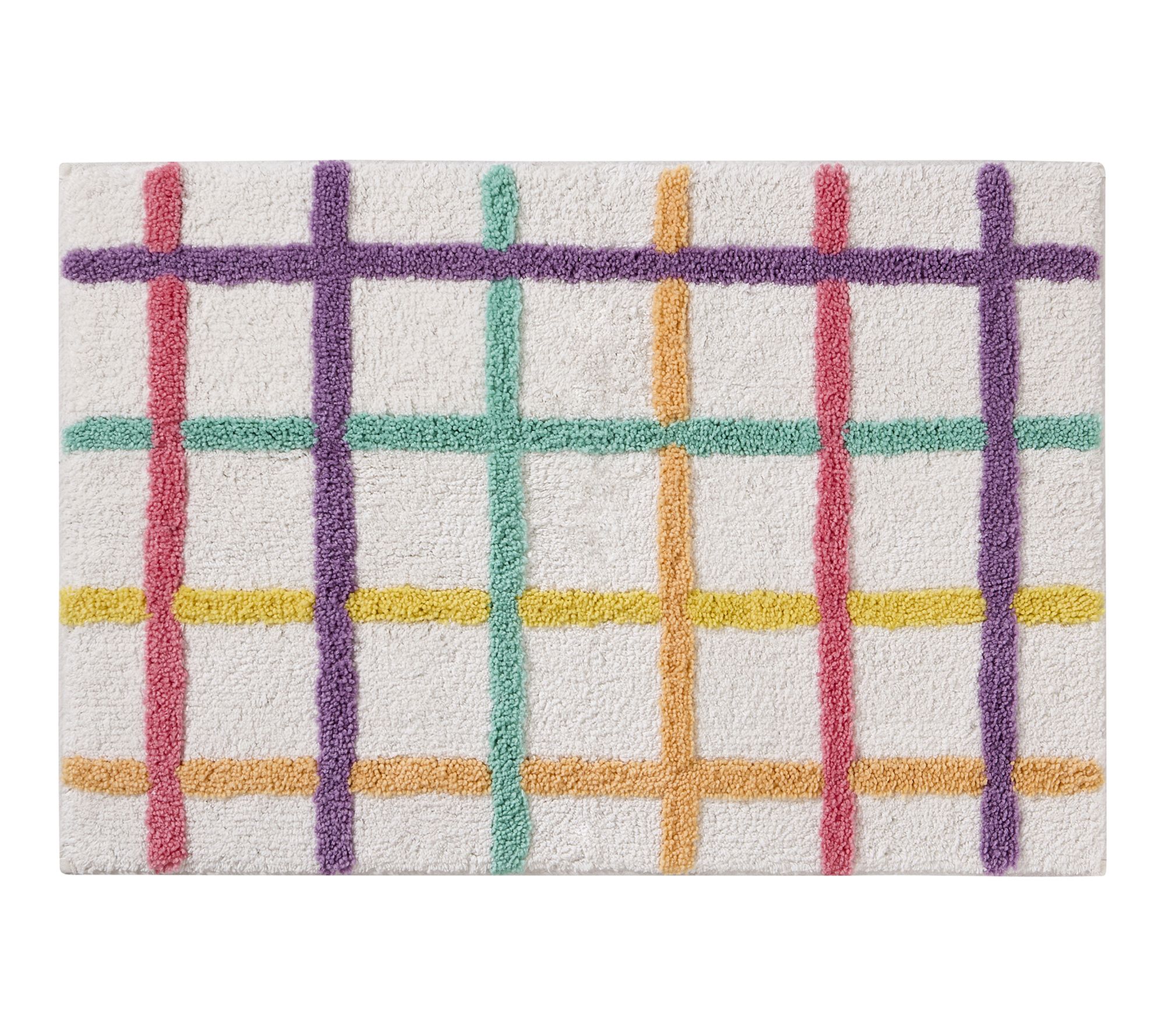 Hallmark Multicolor Chromatic Grid Cotton RichBath Rug