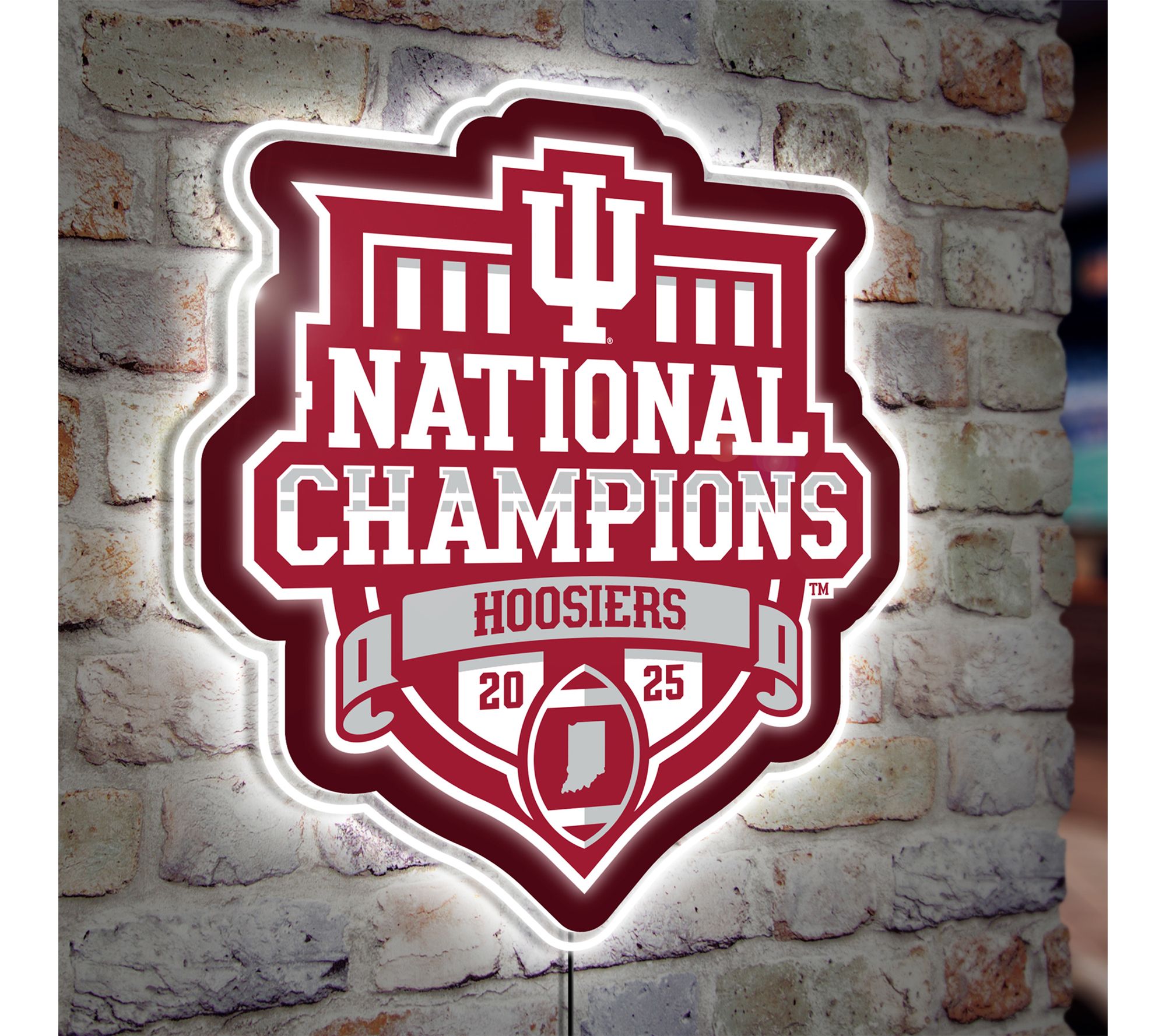 Evergreen Indiana Hoosiers 2025 Nat'l Champ Logo LED Wall Sign