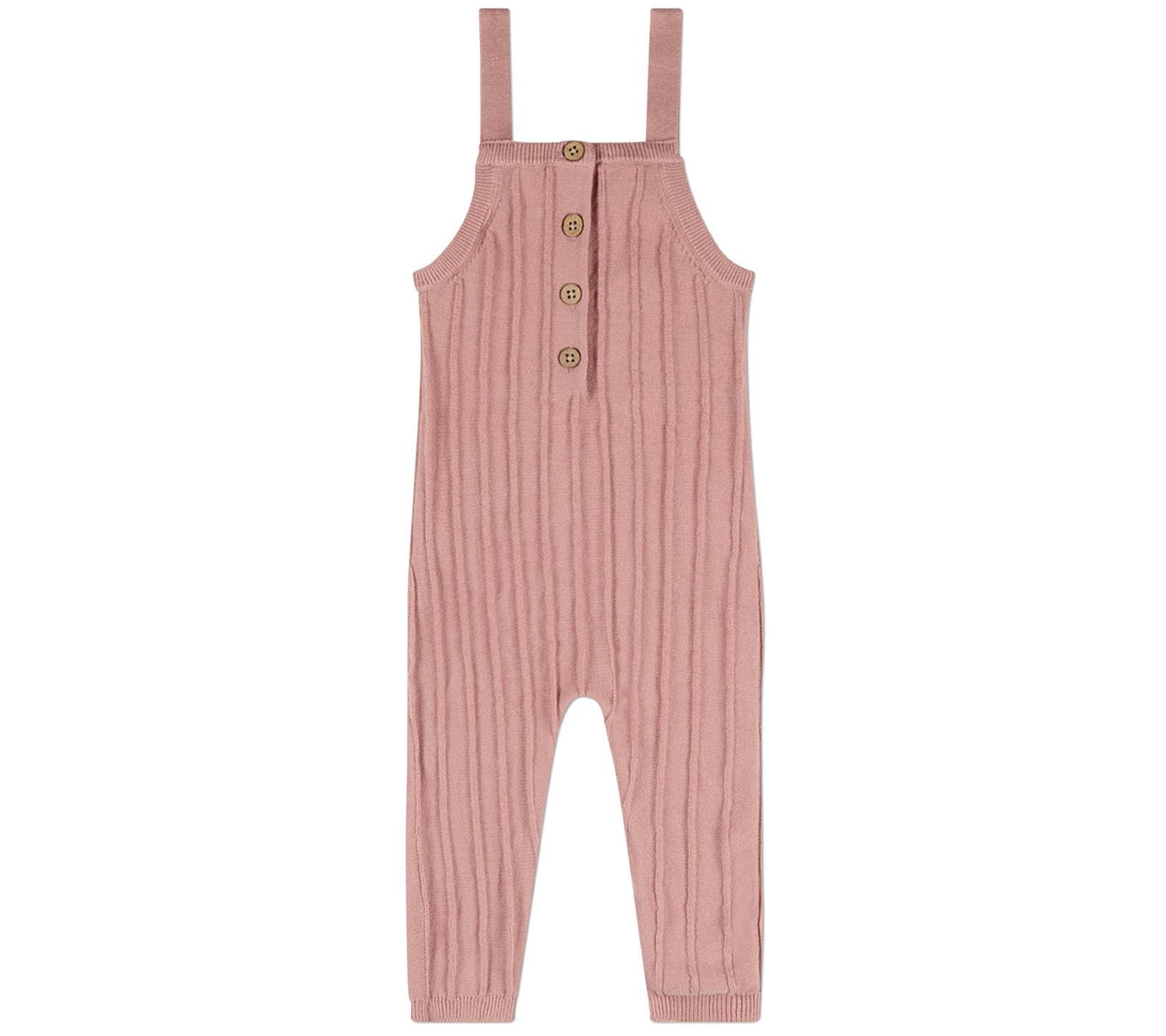 MiniMoi Raised 3D Knit 100% Cotton Ribbed Jumpsuit
