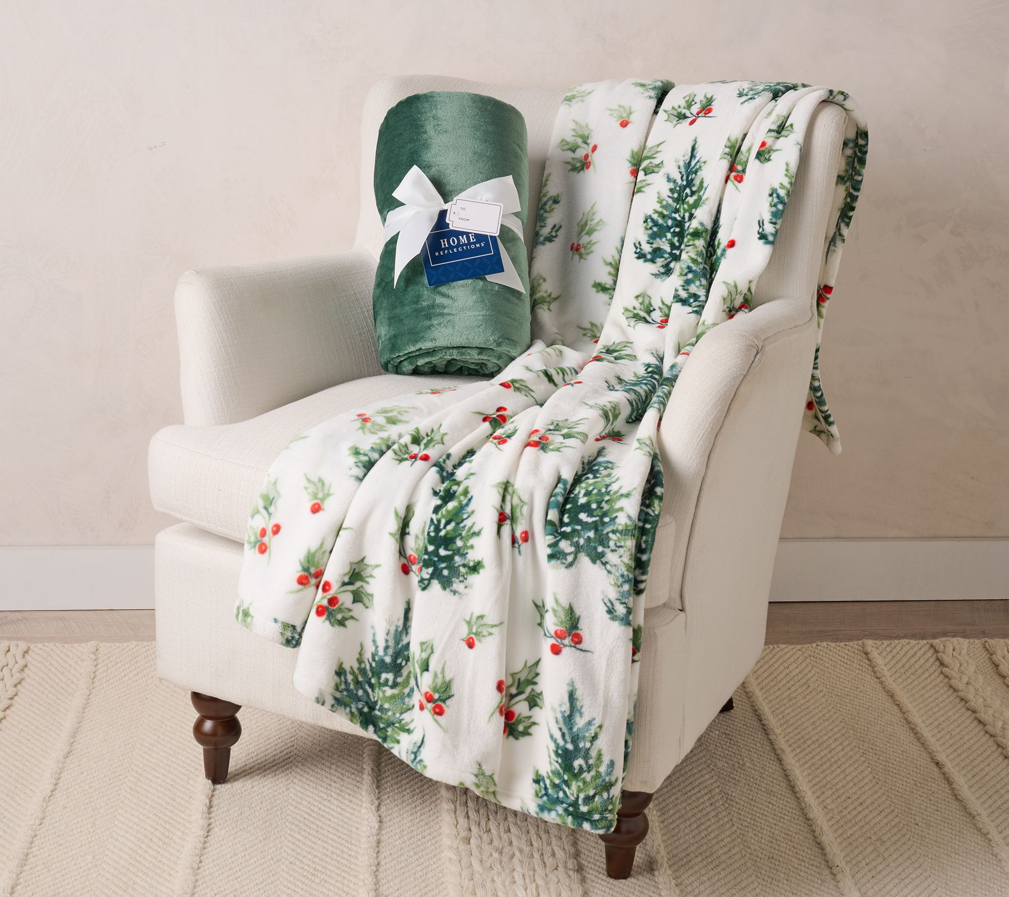 "As Is" Home Reflections Set of 2 Holiday Throws