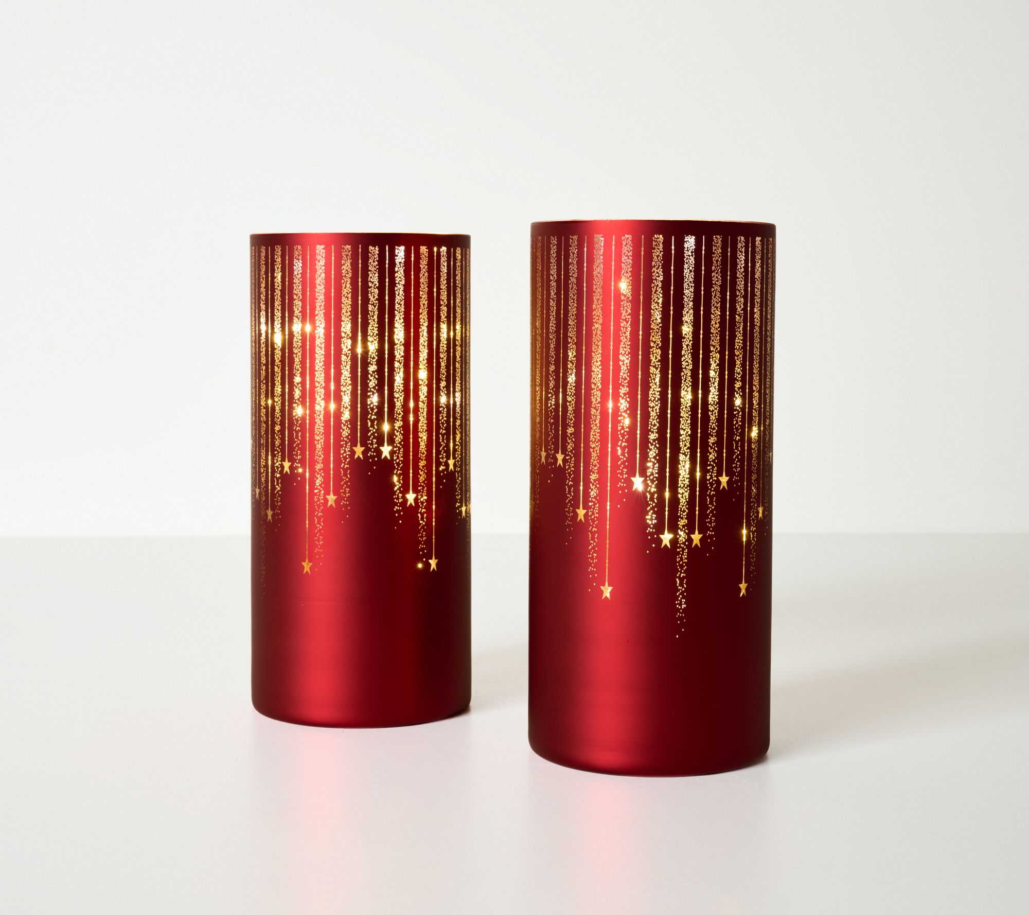 "As Is" Set of (2) 8.5" Starry Night Luster Finish Hurricanes