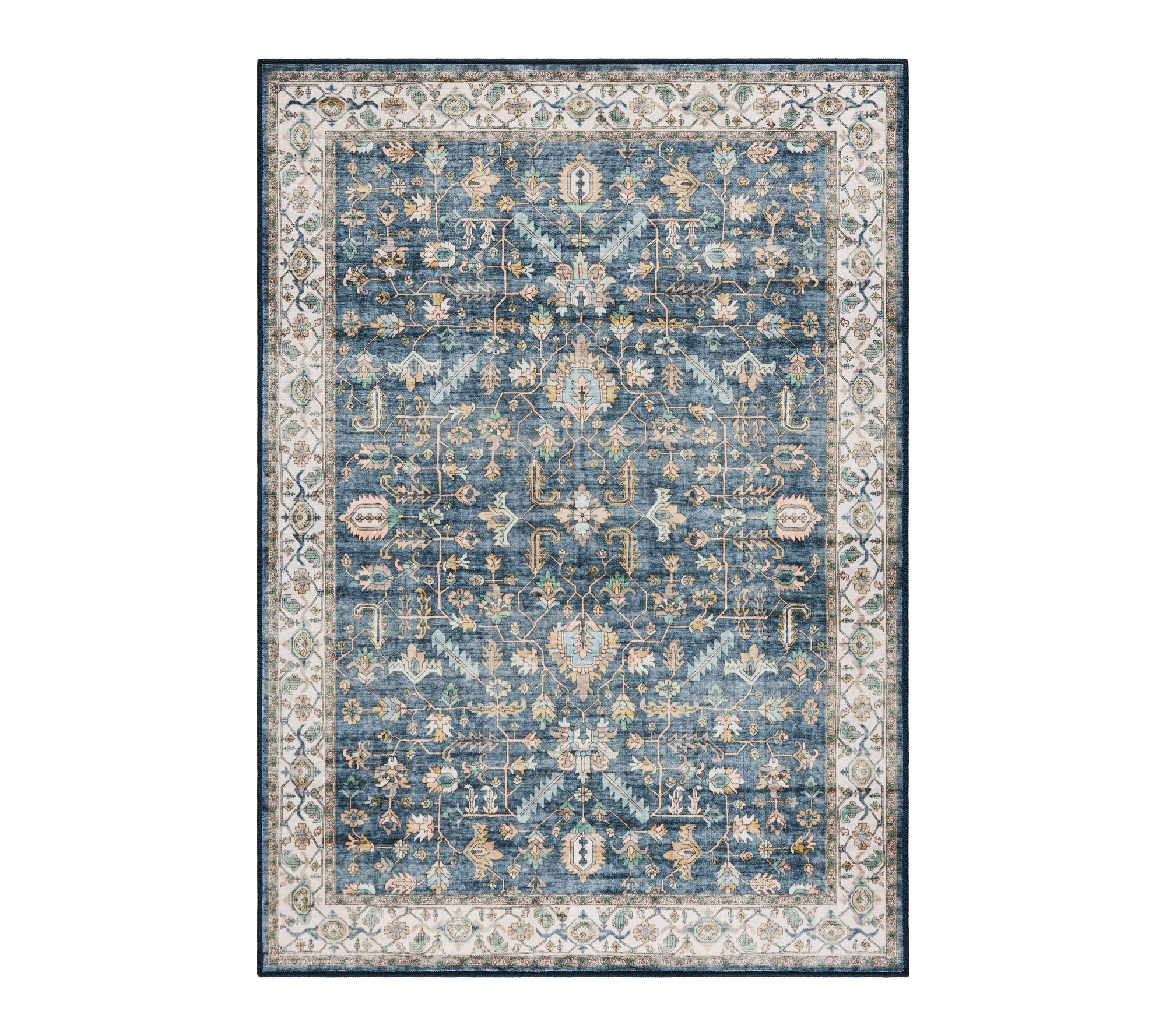 Everwash Haven Distressed Border 8x10 WashableArea Rug