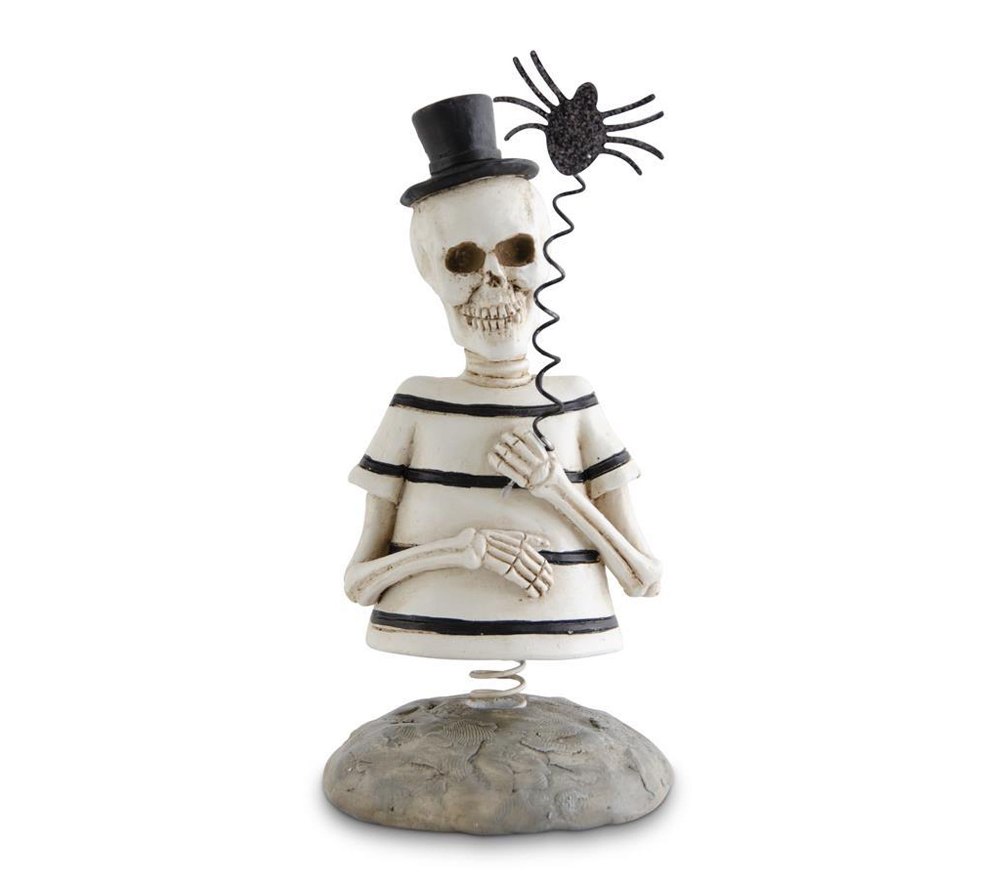 RC Home Decor- 4.75" Skeleton Bobblehead with Glitter Spider