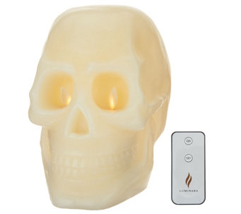 Martha Stewart Wax Skull Flameless Figural Candle Remote - H217616