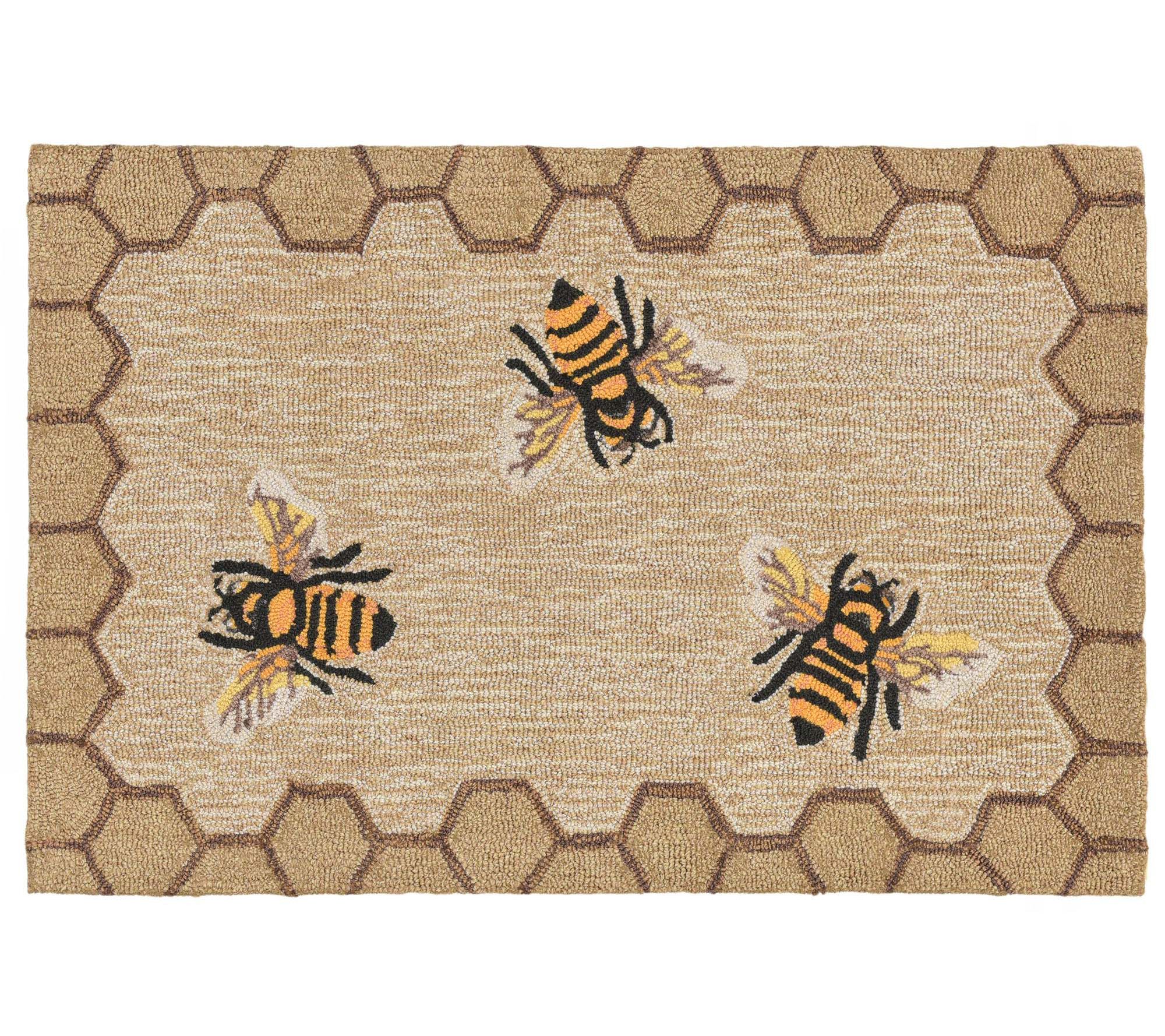  Honey Bees Honeycombs 18 x 24 Kitchen Mat Drying