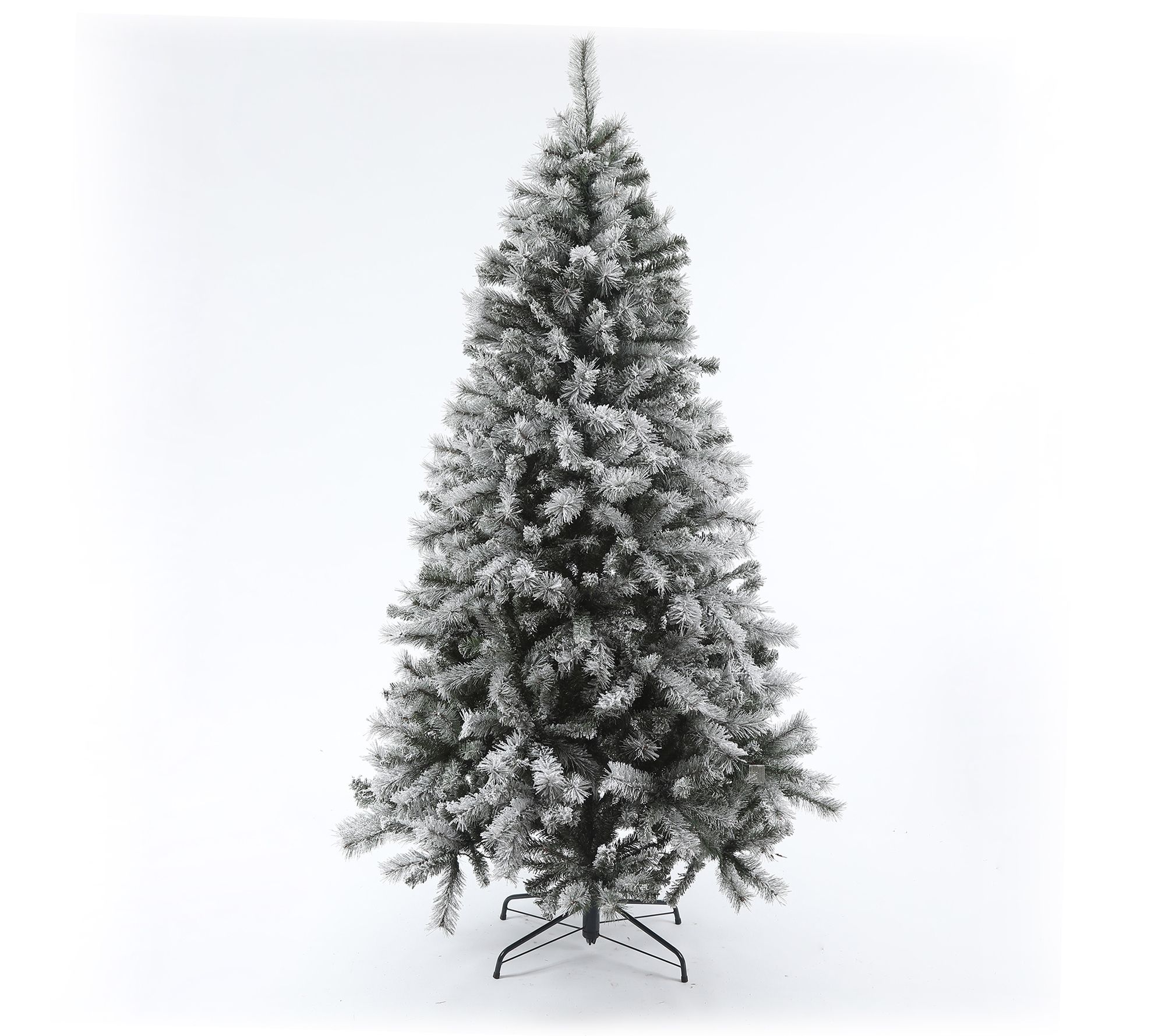 LuxenHome PreLit 7ft Artificial Flocked Christmas Tree