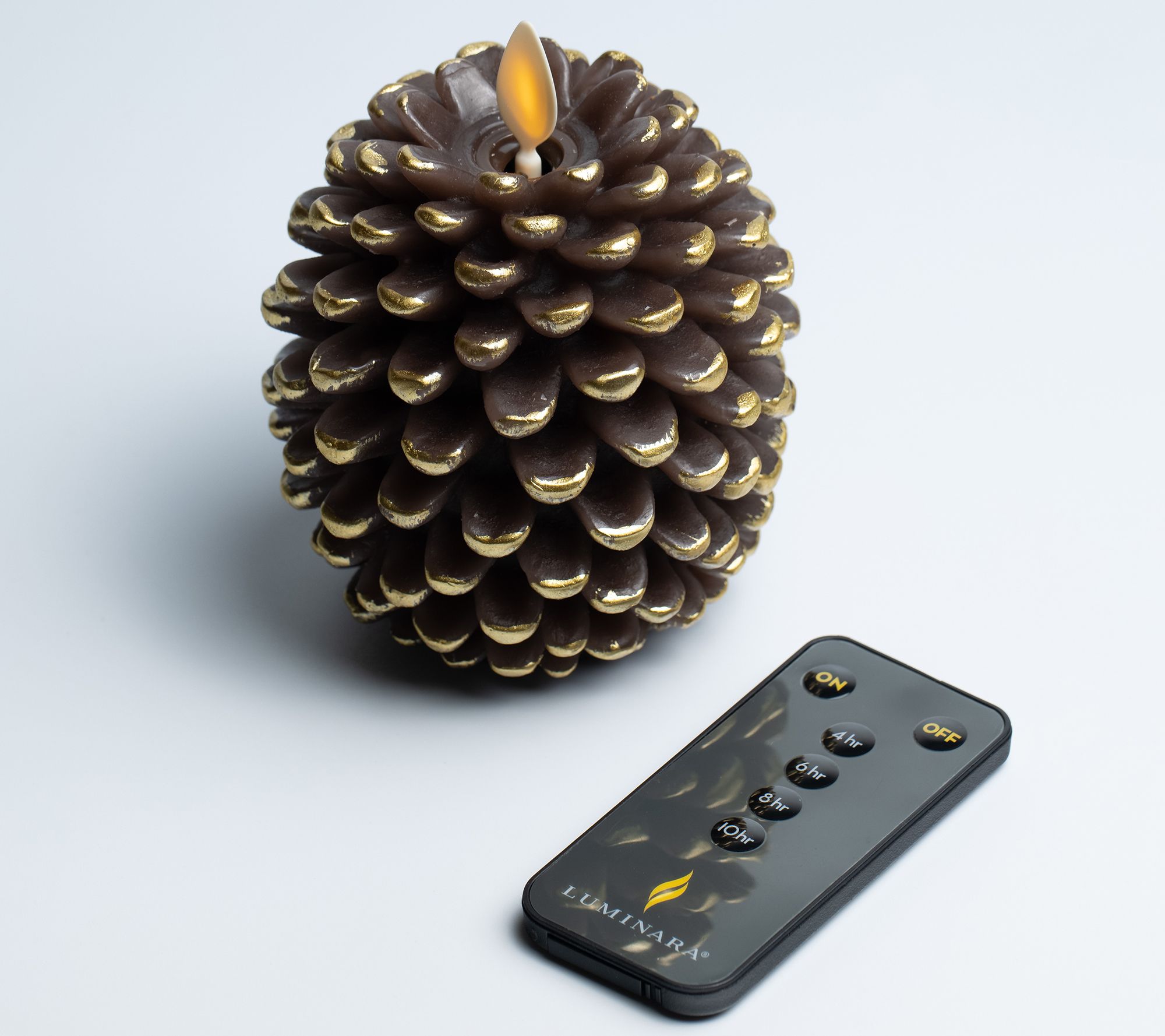 Luminara Flameless Pinecone Figural Candle withRemote Control