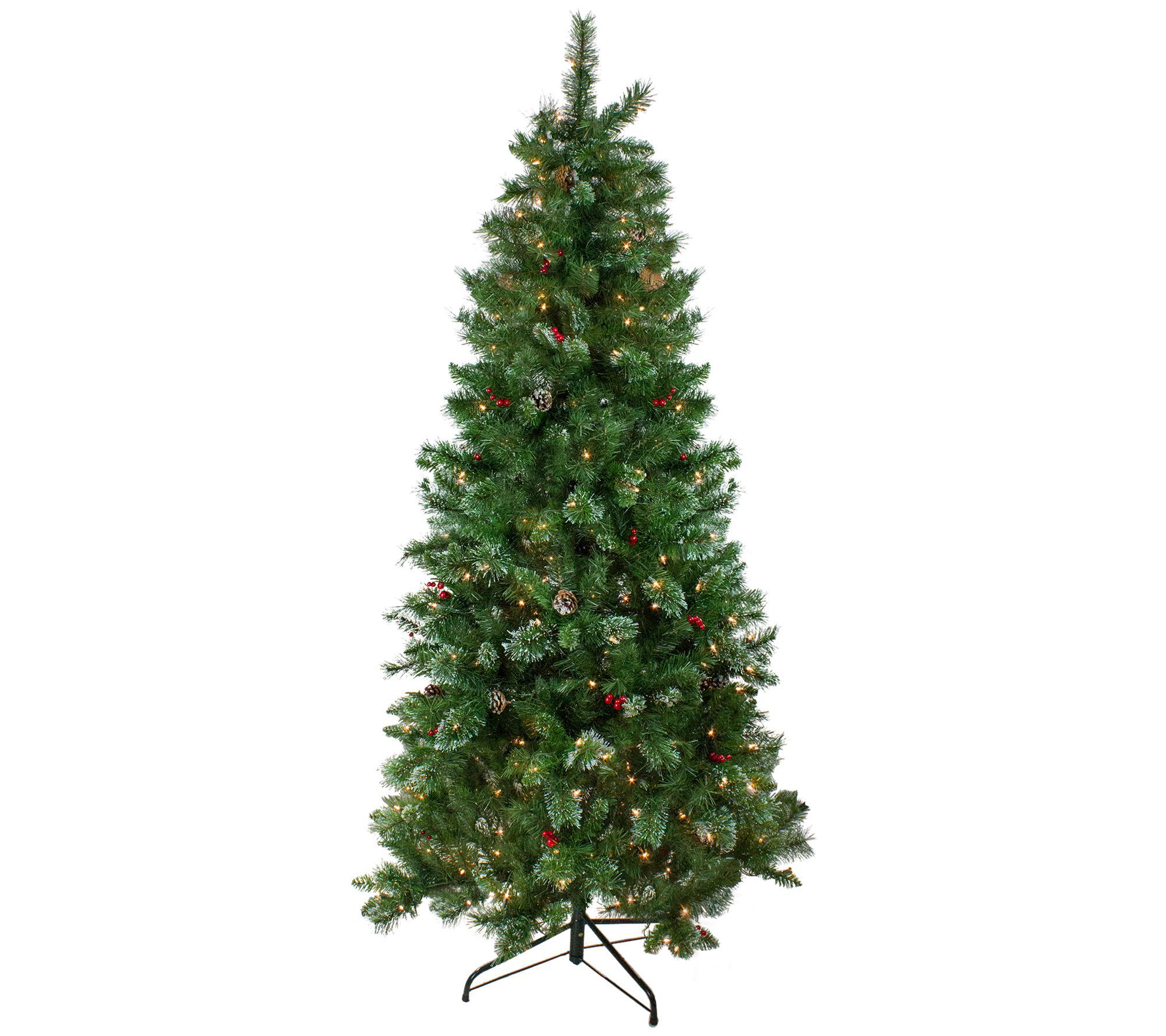 Northligt 6.5' Pine & Iridescent Glitter Tree Clear Lights