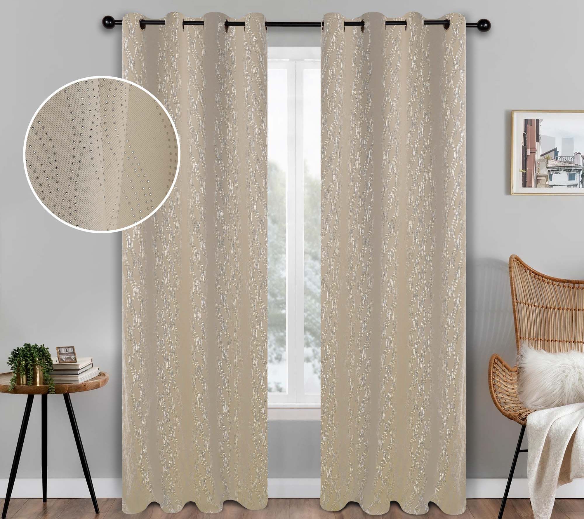 Superior Zuri Blackout Grommet Curtain, 2 Panels 52 x 84