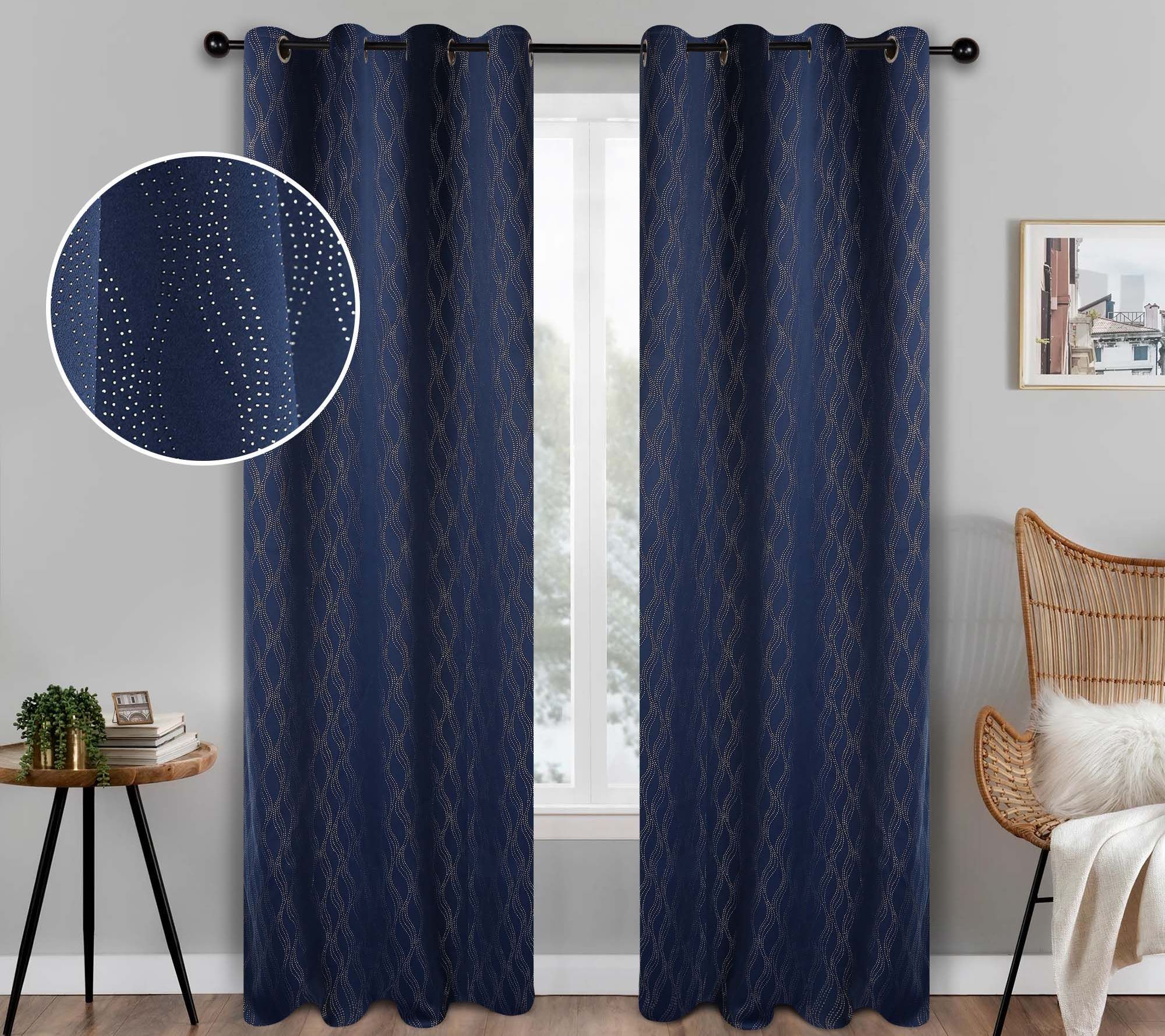 Superior Zuri Blackout Grommet Curtain, 2 Panels 52 x 84