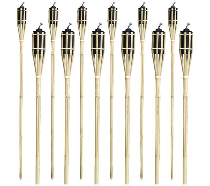 Outdoor Bamboo Torches - 12 Pack