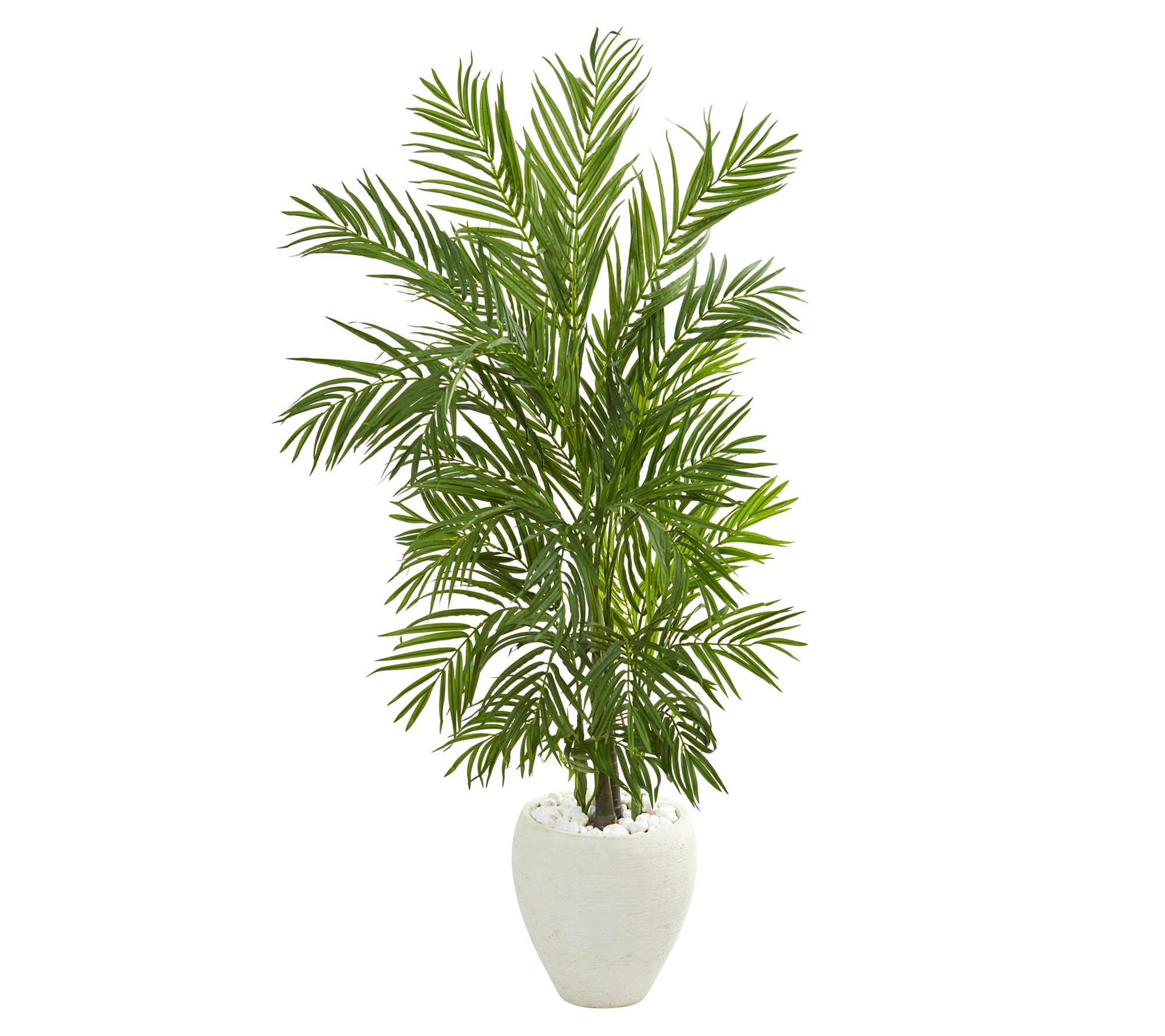 Nearly Natural 5' Areca Palm Tree in White Planter