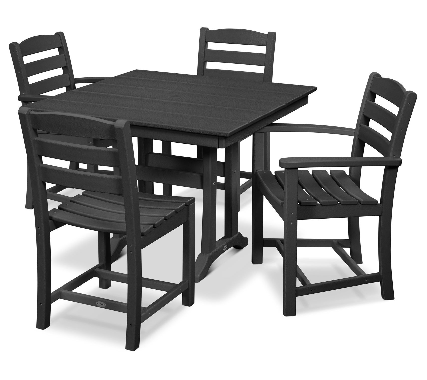 Polywood La Casa Cafe 5-Piece Farmhouse Trestle Dining Set