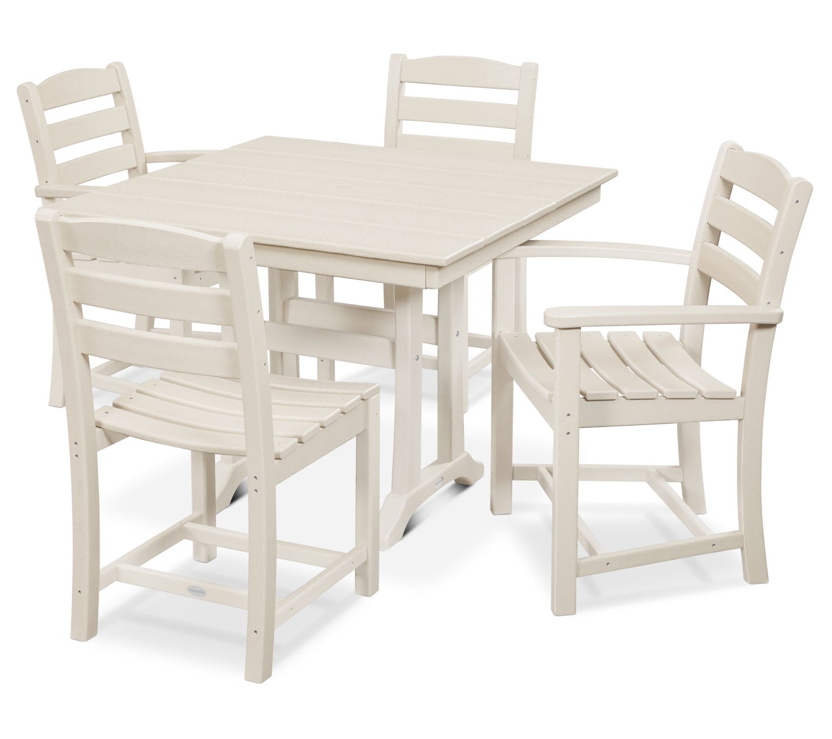 Polywood La Casa Cafe 5-Piece Farmhouse Trestle Dining Set