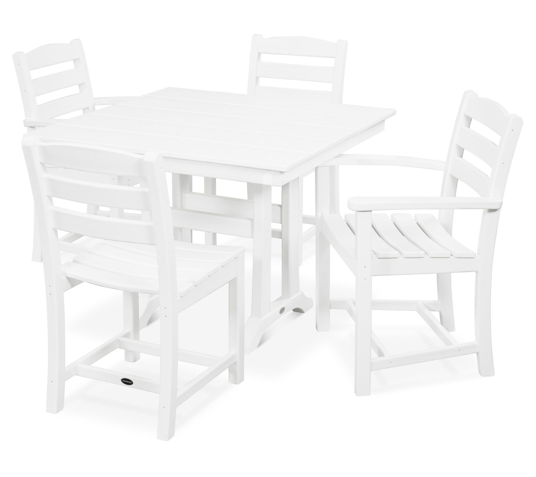 Polywood La Casa Cafe 5-Piece Farmhouse Trestle Dining Set