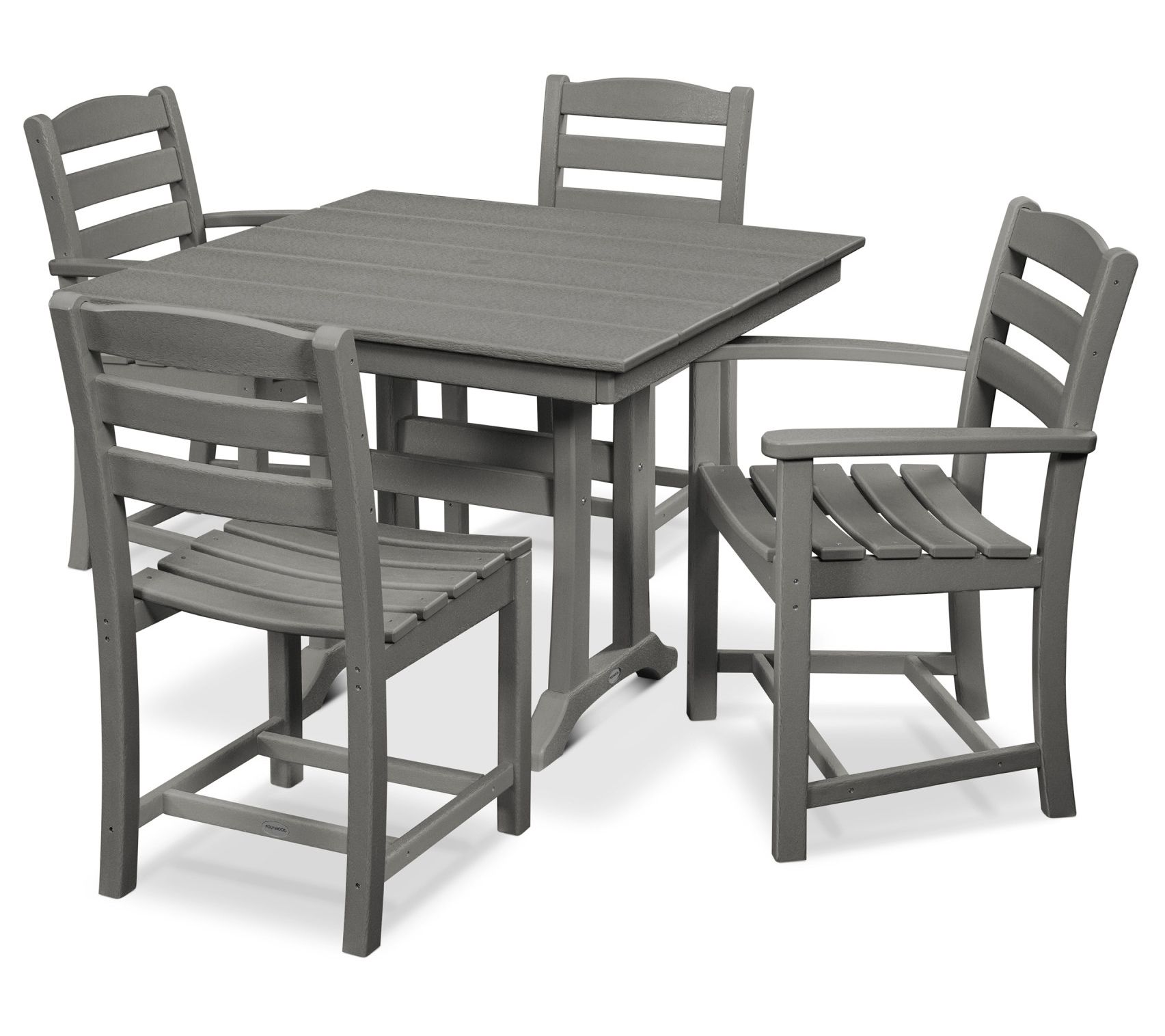 Polywood La Casa Cafe 5-Piece Farmhouse Trestle Dining Set