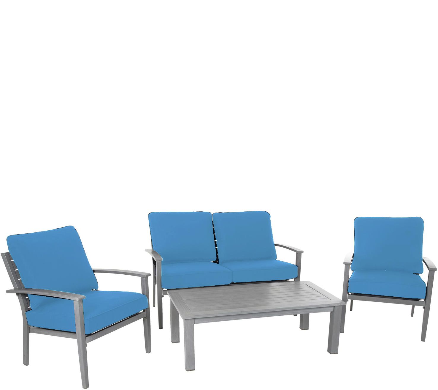 Cosco 4Piece Veil Brushed Aluminum Patio Furniture Set