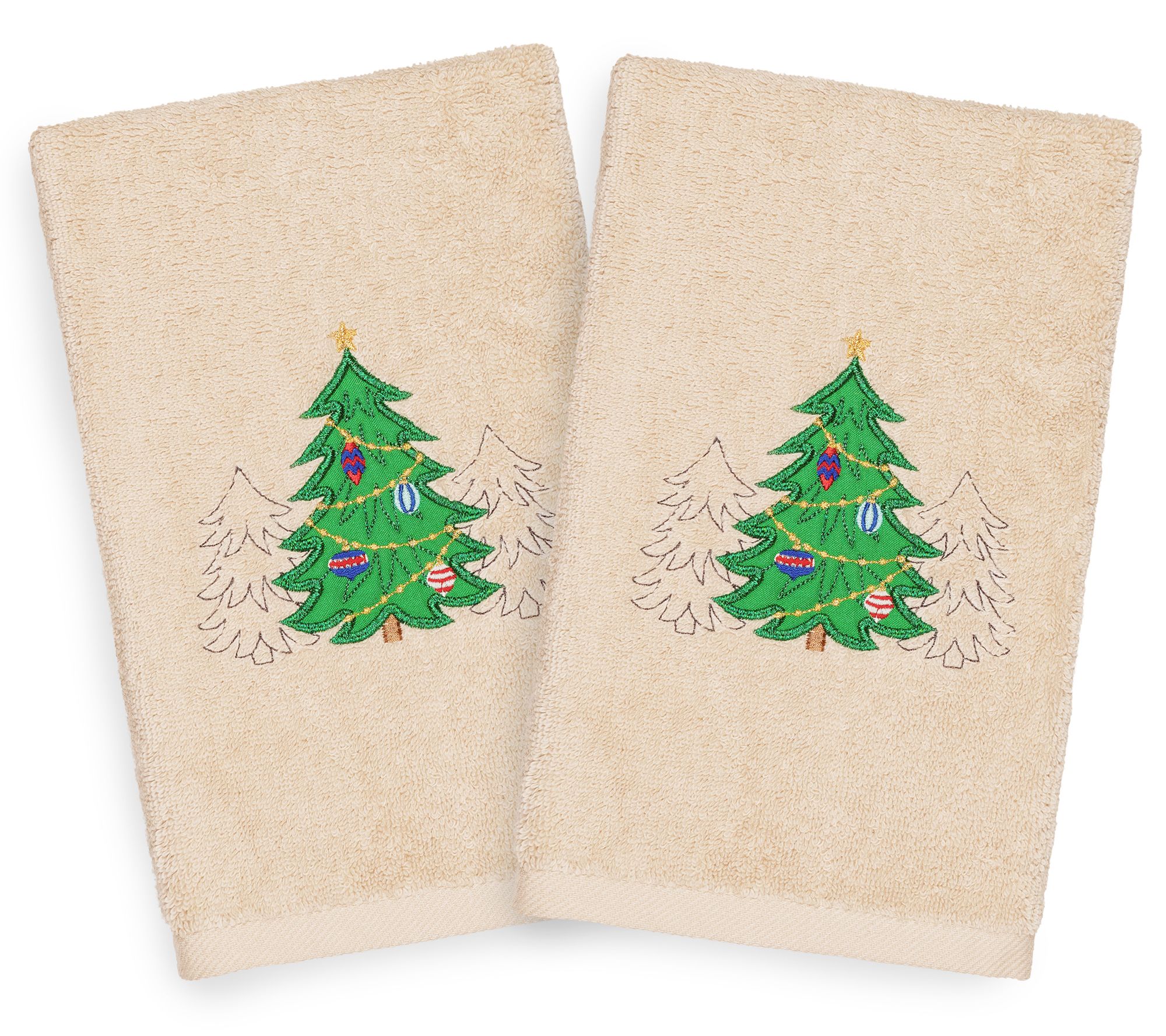 Linum Home Textiles Christmas Three Trees 2-Piece Hand Towels