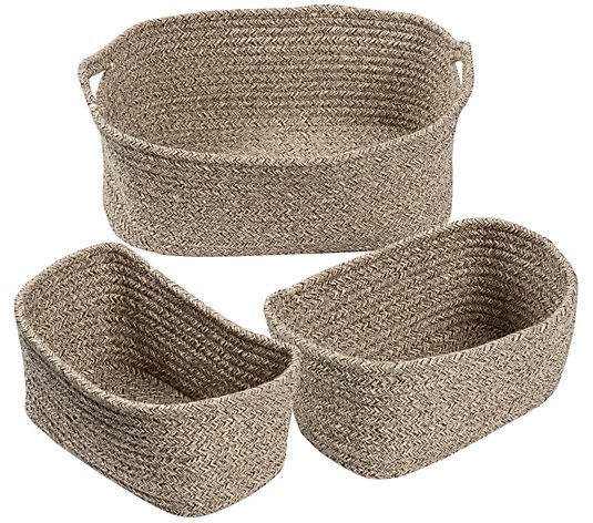 Honey-Can-Do Set Of 3 Nested Cotton Baskets W/Handles