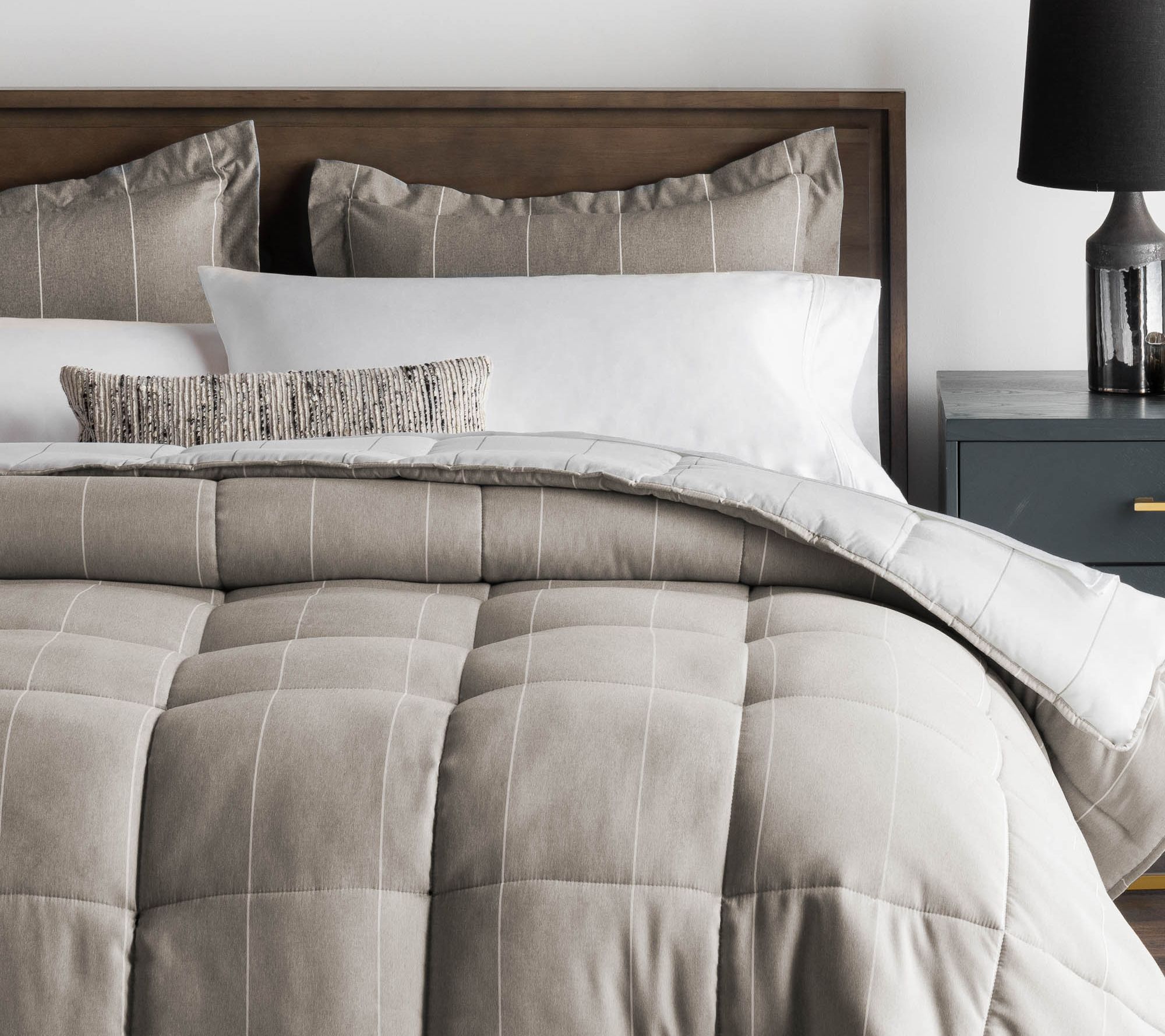 Woven Down Alternative Chambray Comforter Set,Cal King