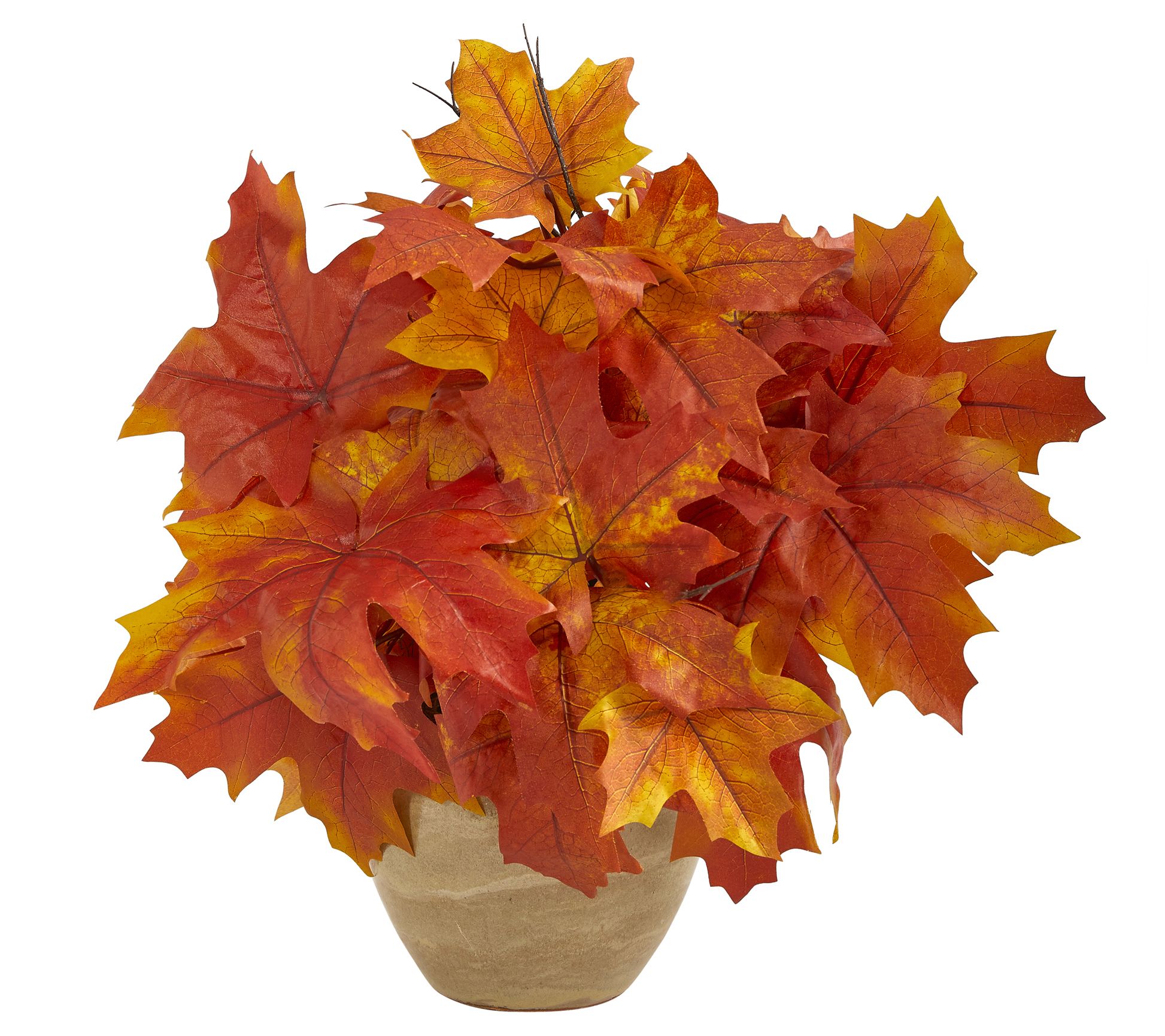 Nearly Natural  Autumn Maple Leaf Plant in Decorative Planter