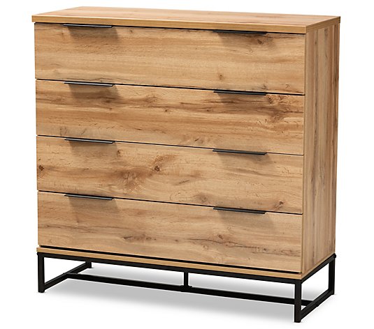 Reid Finished Wood and Metal Four-Drawer Dresser