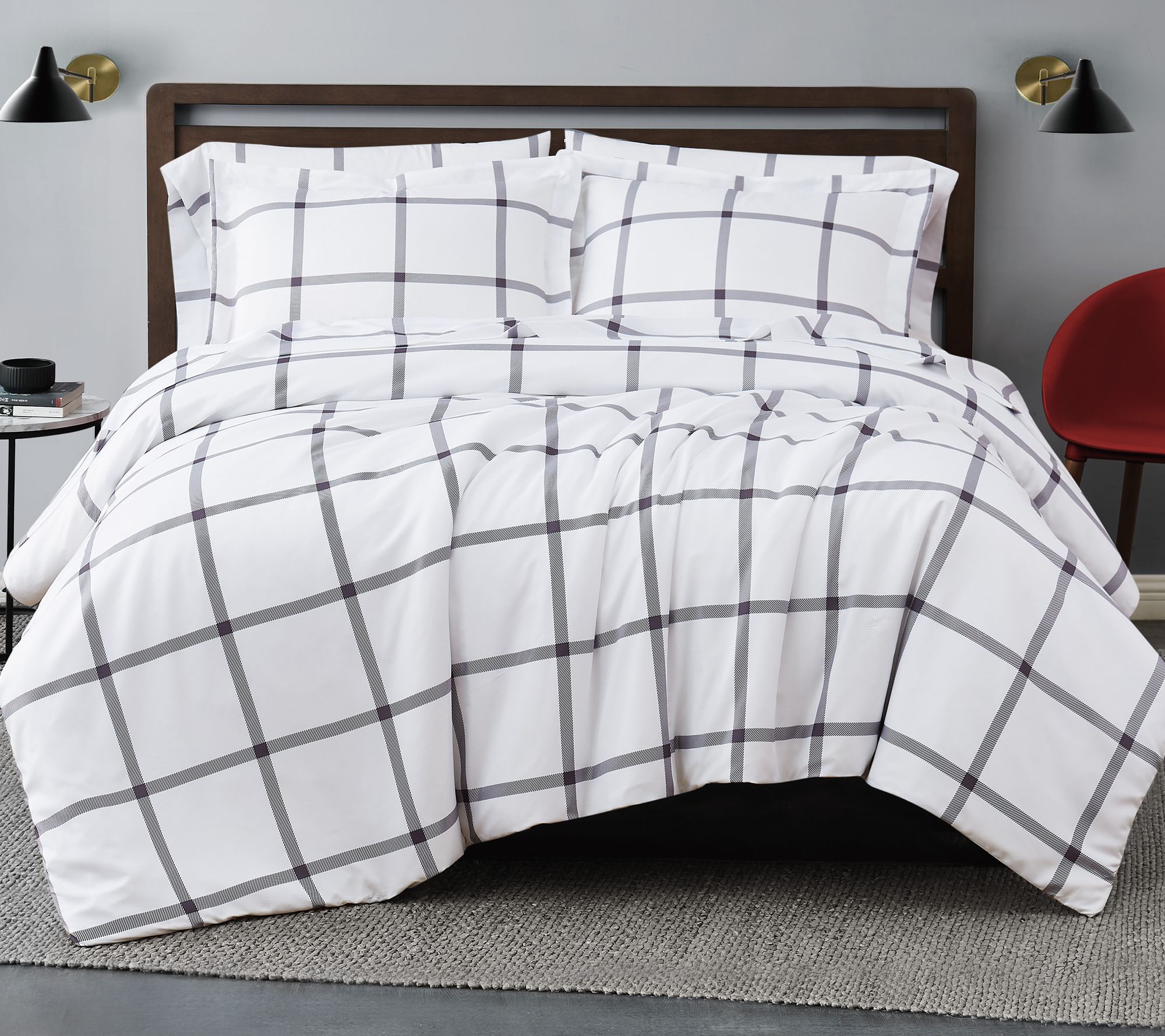 Truly Soft Printed Windowpane Full/Queen Comforter