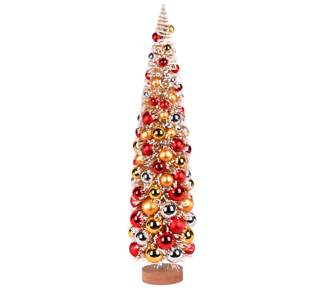 Vickerman 24" Frosted Gold Tree with MulitcolorOrnaments
