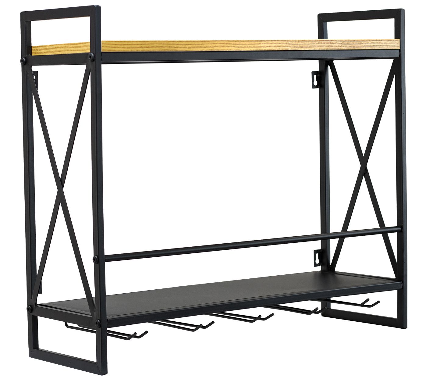 Industrial Wine Racks Wall Mounted with 5 StemGlass Holder