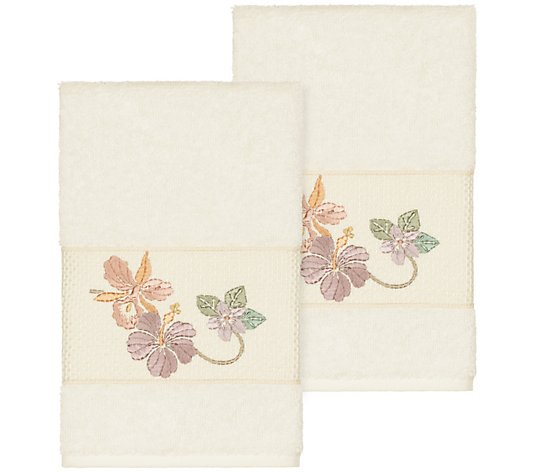 Linum Home Textiles Caroline 2PC Embellished Hand Towel Set